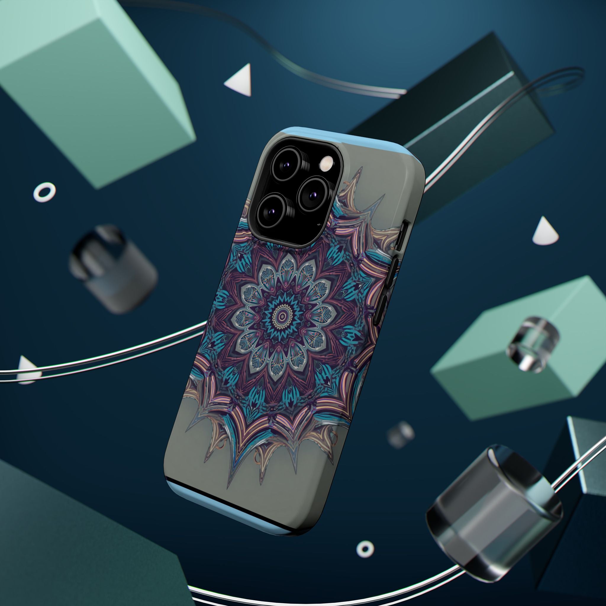 Phone Case — Blue Purple Mandala Magnetic Impact-Resistant Case