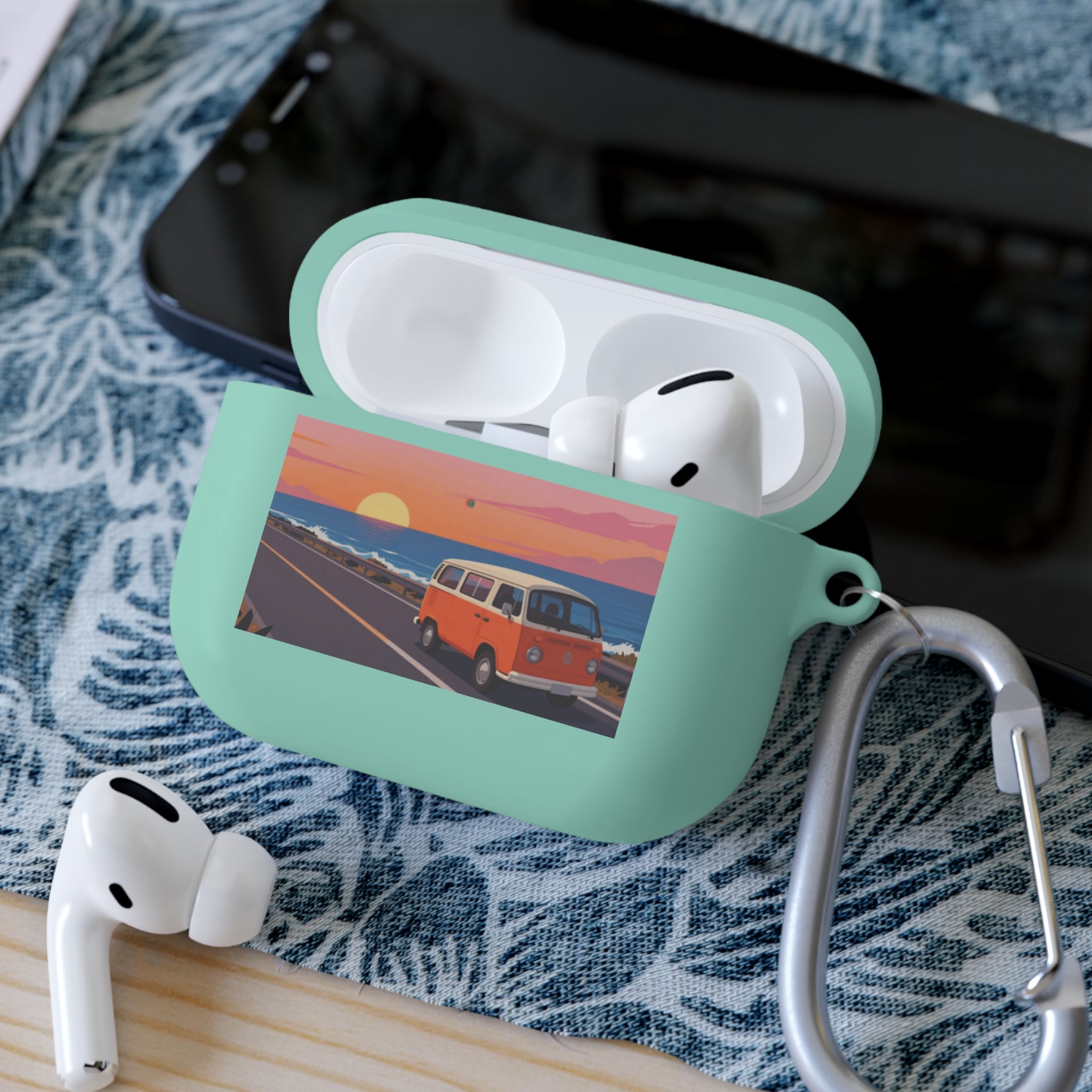 AirPods Case — Retro Sunset Van & Forest Deer Prints