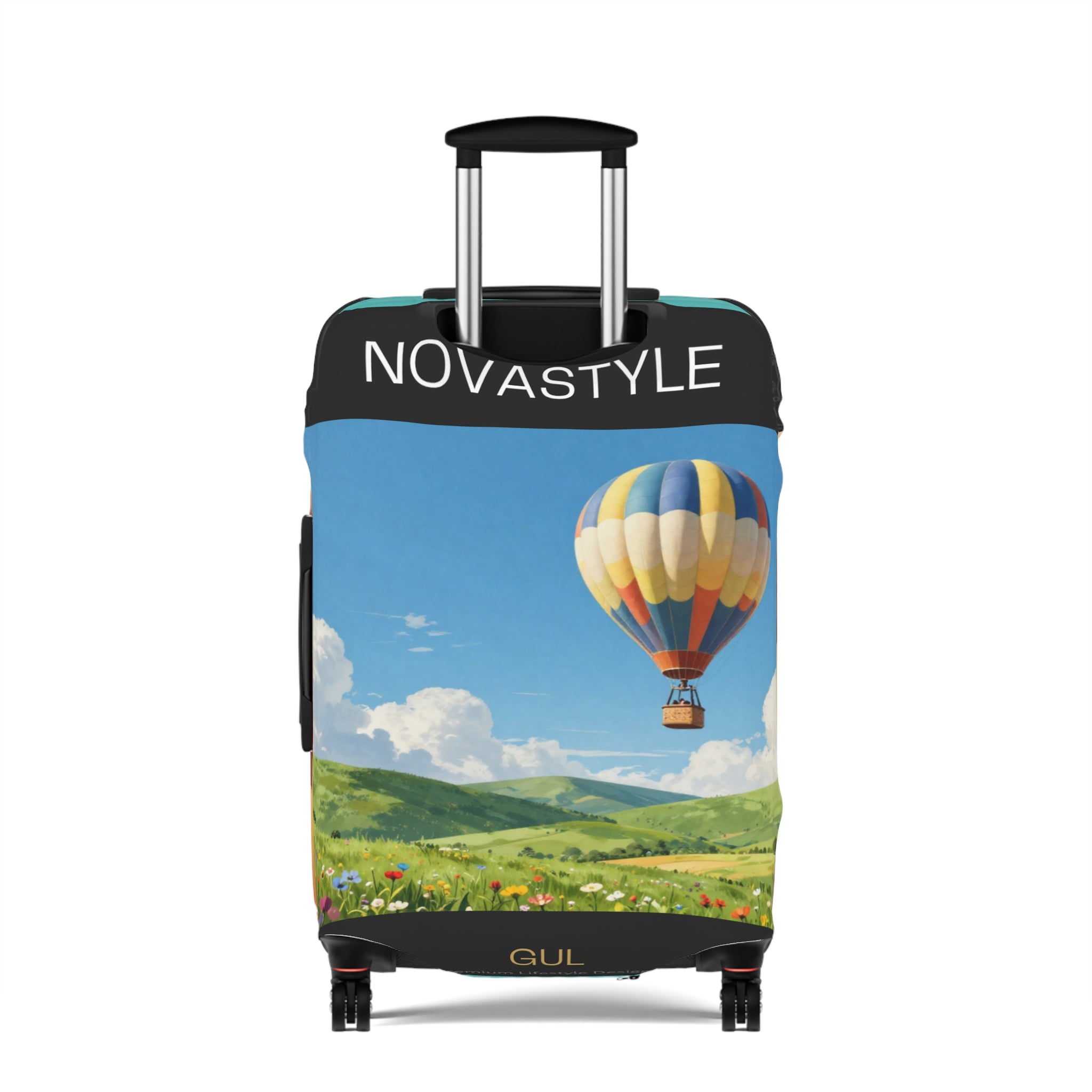 Desert & Hot Air Balloon Luggage Cover – Scenic Travel Suitcase Protector
