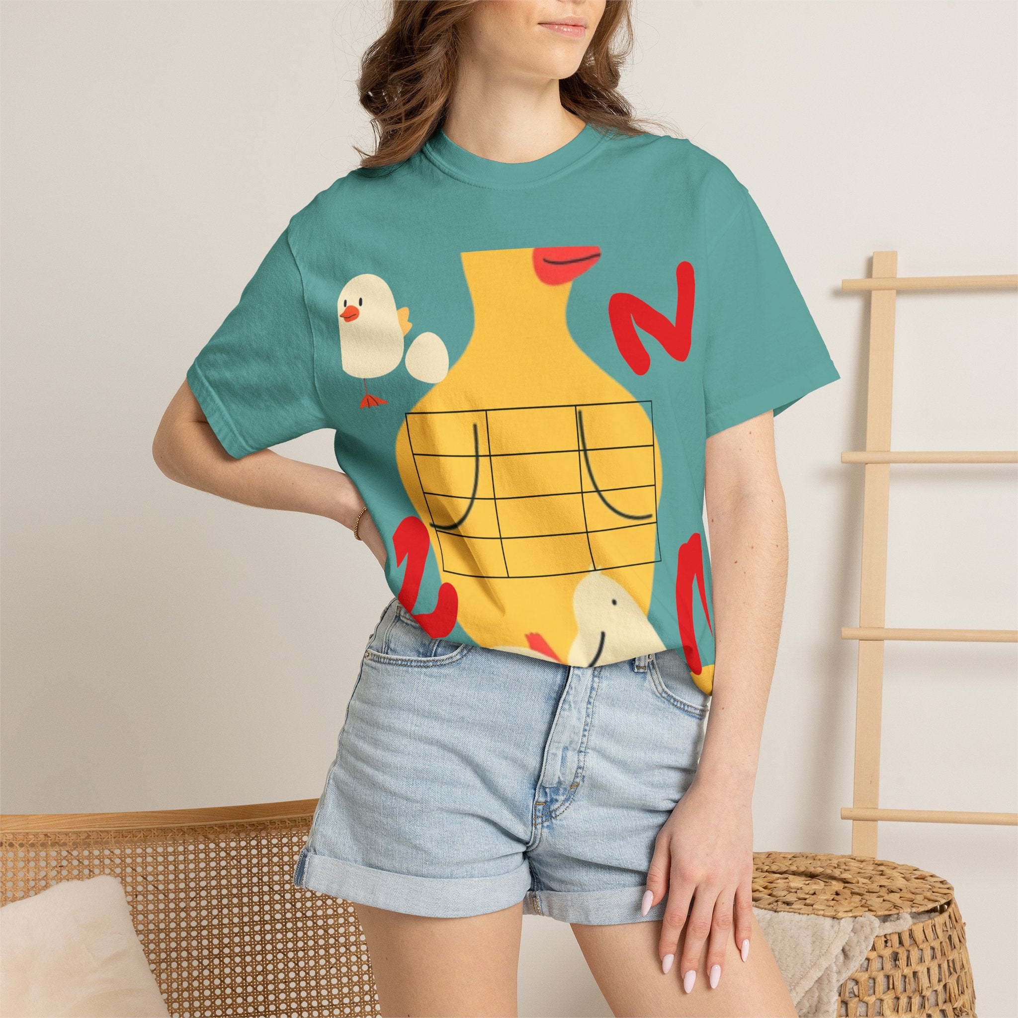 Graphic T-Shirt — Playful Koi & Vase Collage Tee (OVASTYLE Brand)