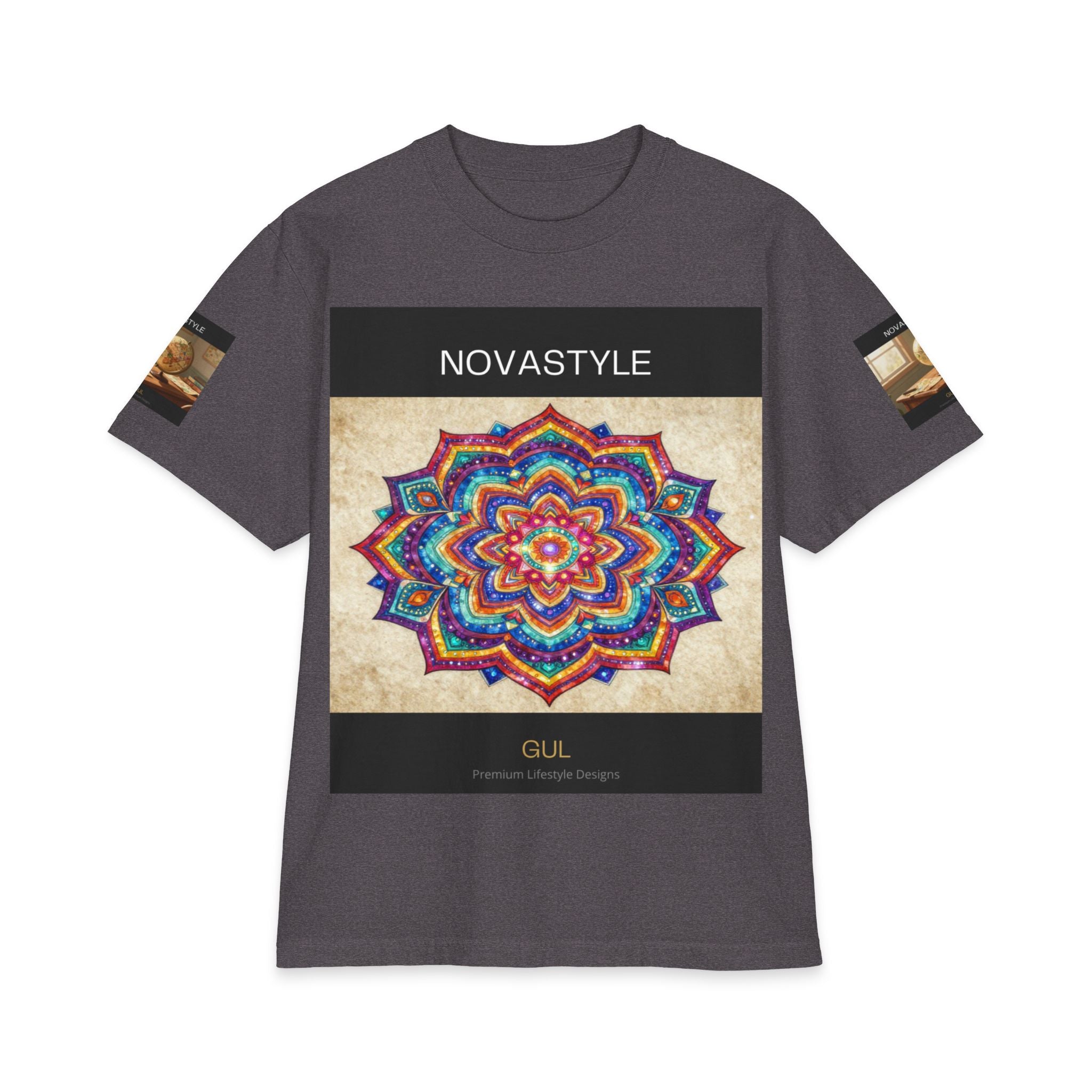 T-Shirt — NOVASTYLE Colorful Mandala & Bonsai Graphic Tee