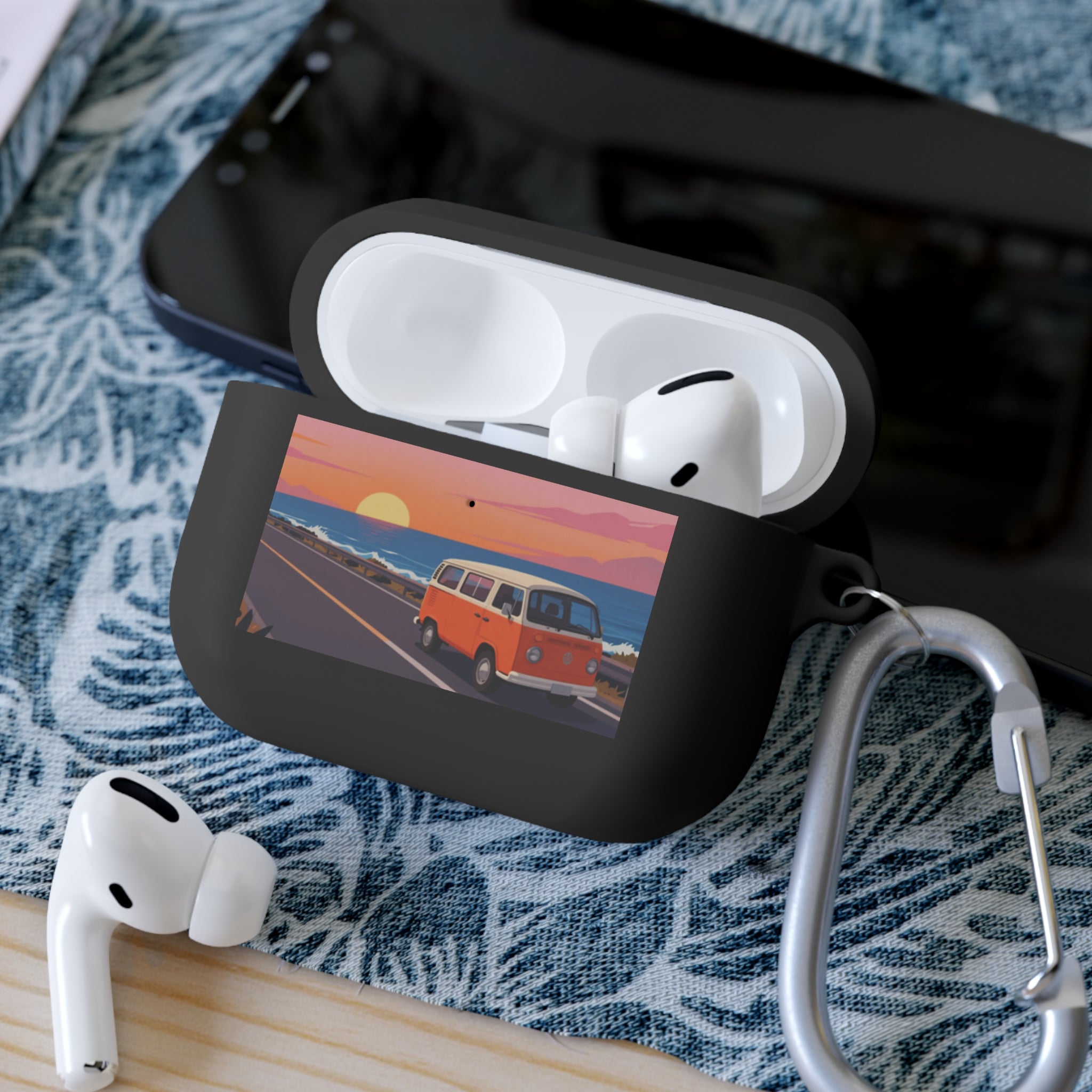 AirPods Case — Retro Sunset Van & Forest Deer Prints