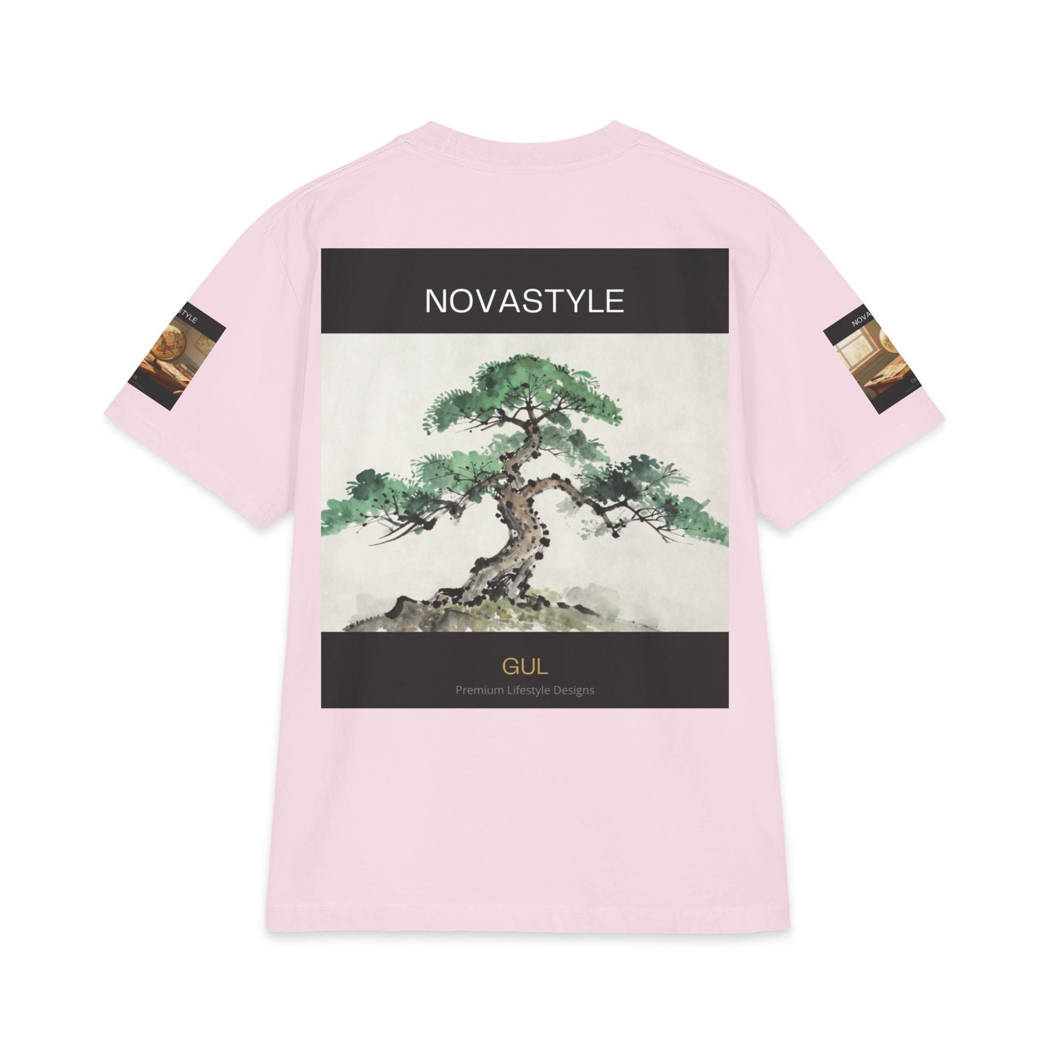 T-Shirt — NOVASTYLE Colorful Mandala & Bonsai Graphic Tee