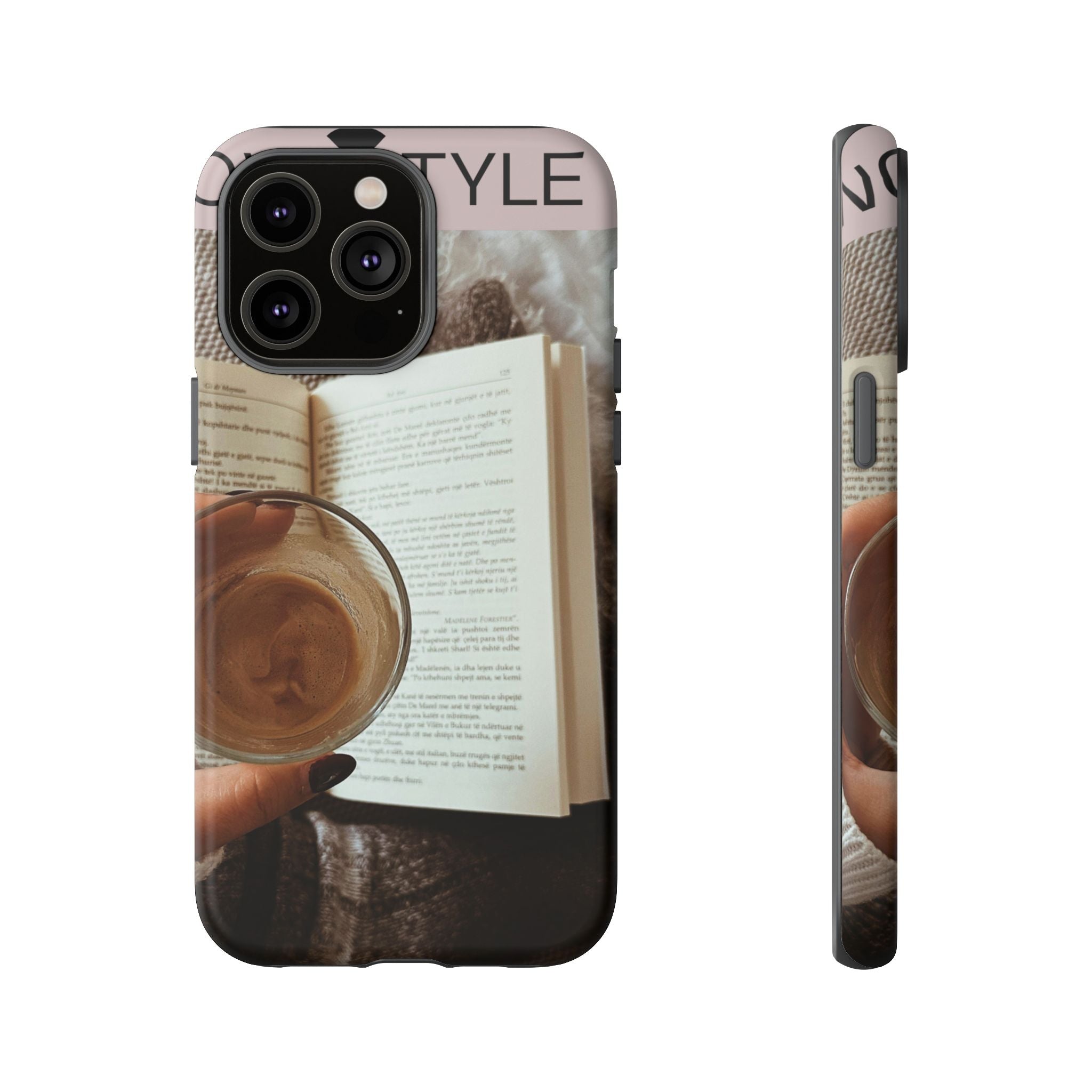 Cozy Reading Phone Case — Coffee & Book Protective Cover