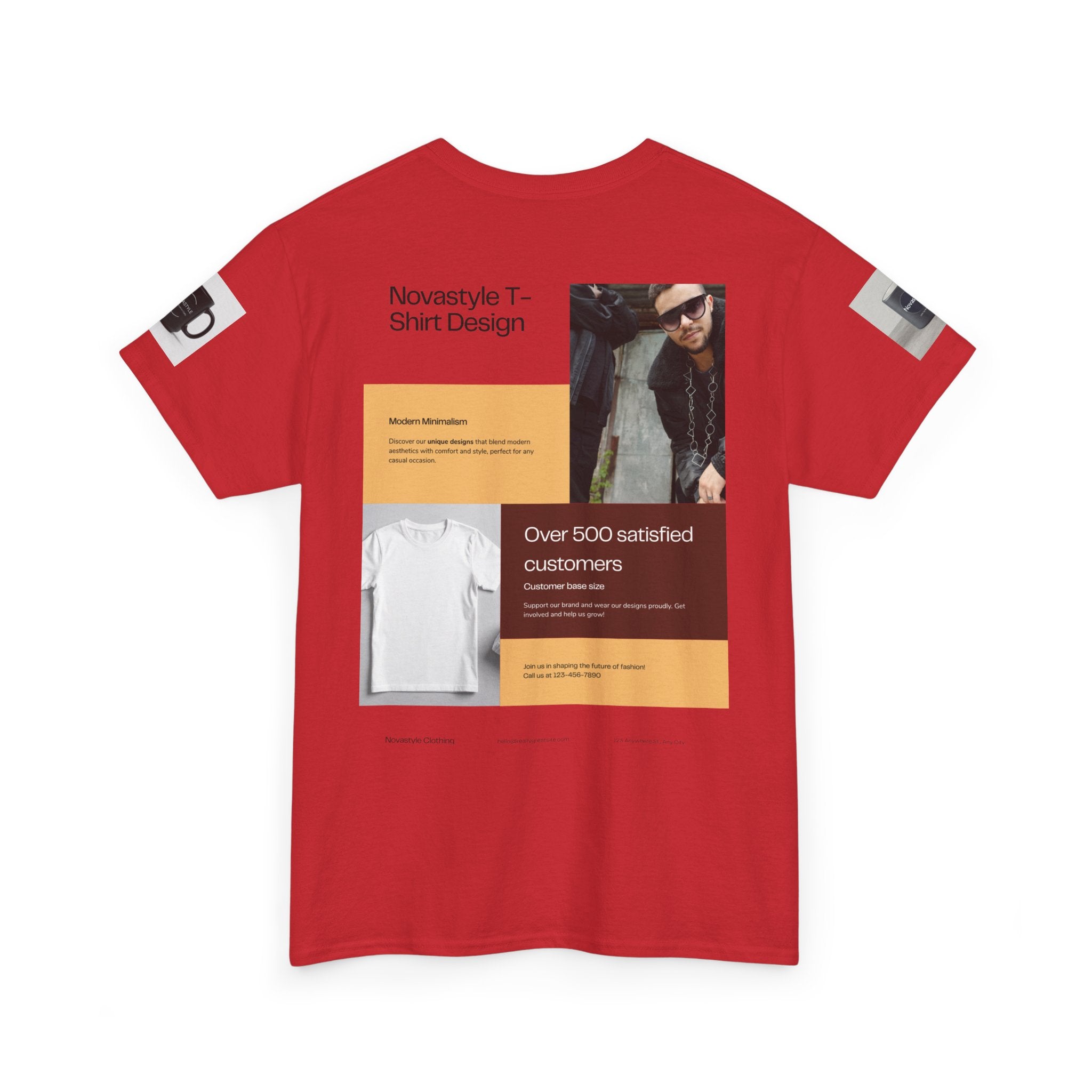 Graphic Tee — Novastyle Minimal Logo & Poster Print T-Shirt