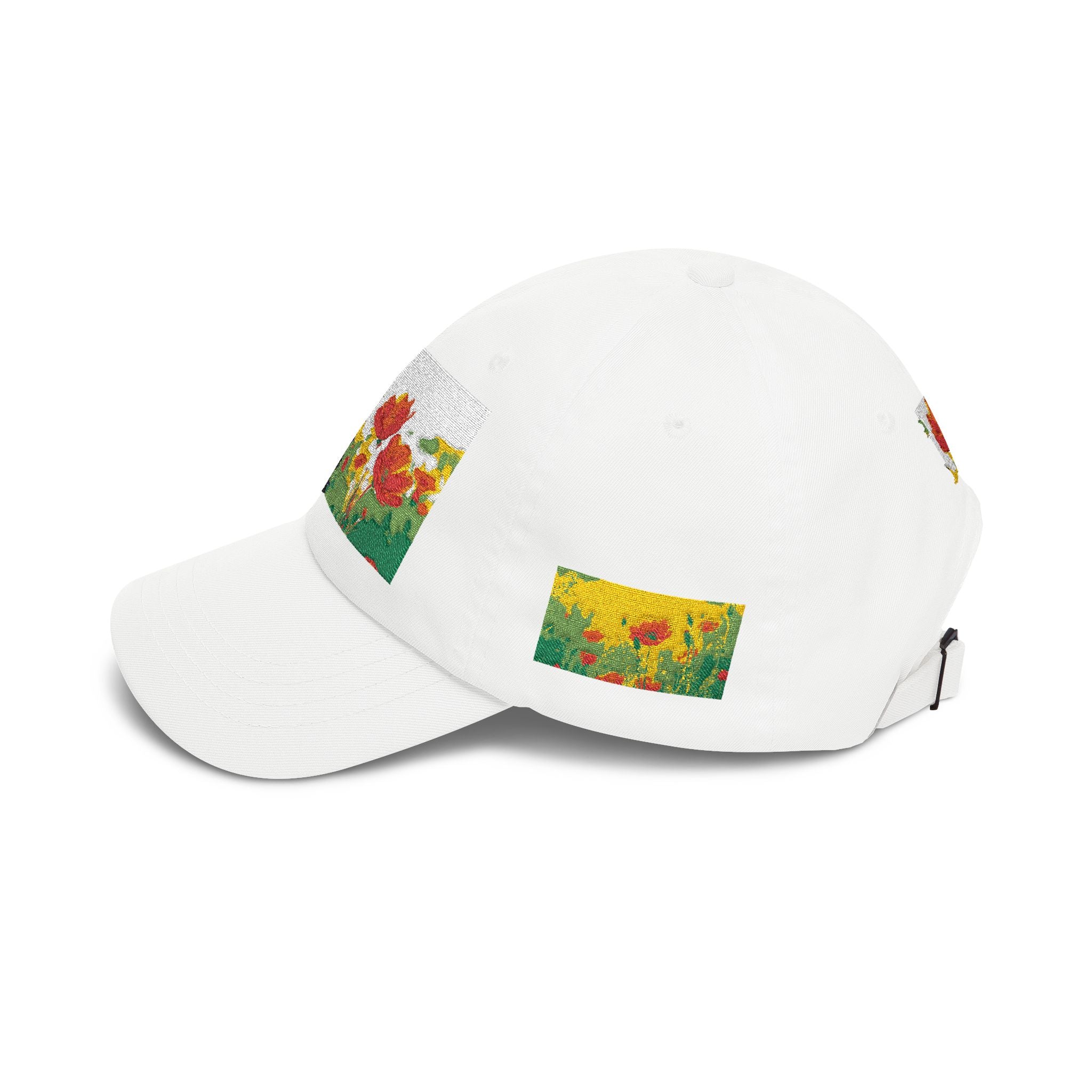 Floral Patch Dad Cap — Colorful Poppy Garden Embroidered Baseball Hat