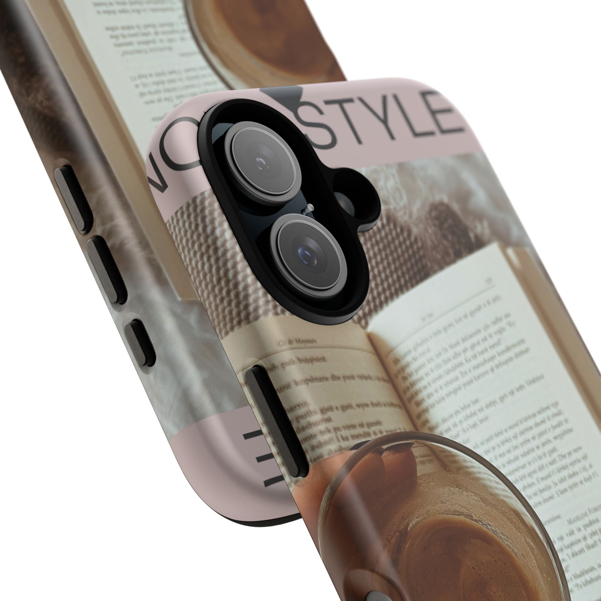 Cozy Reading Phone Case — Coffee & Book Protective Cover