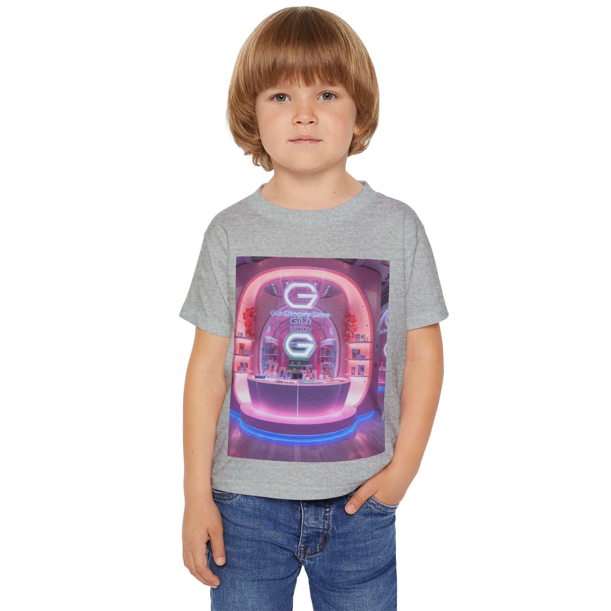 Toddler T-Shirt — Colorful Neon Shop & Rainbow Shopping Bag Graphic