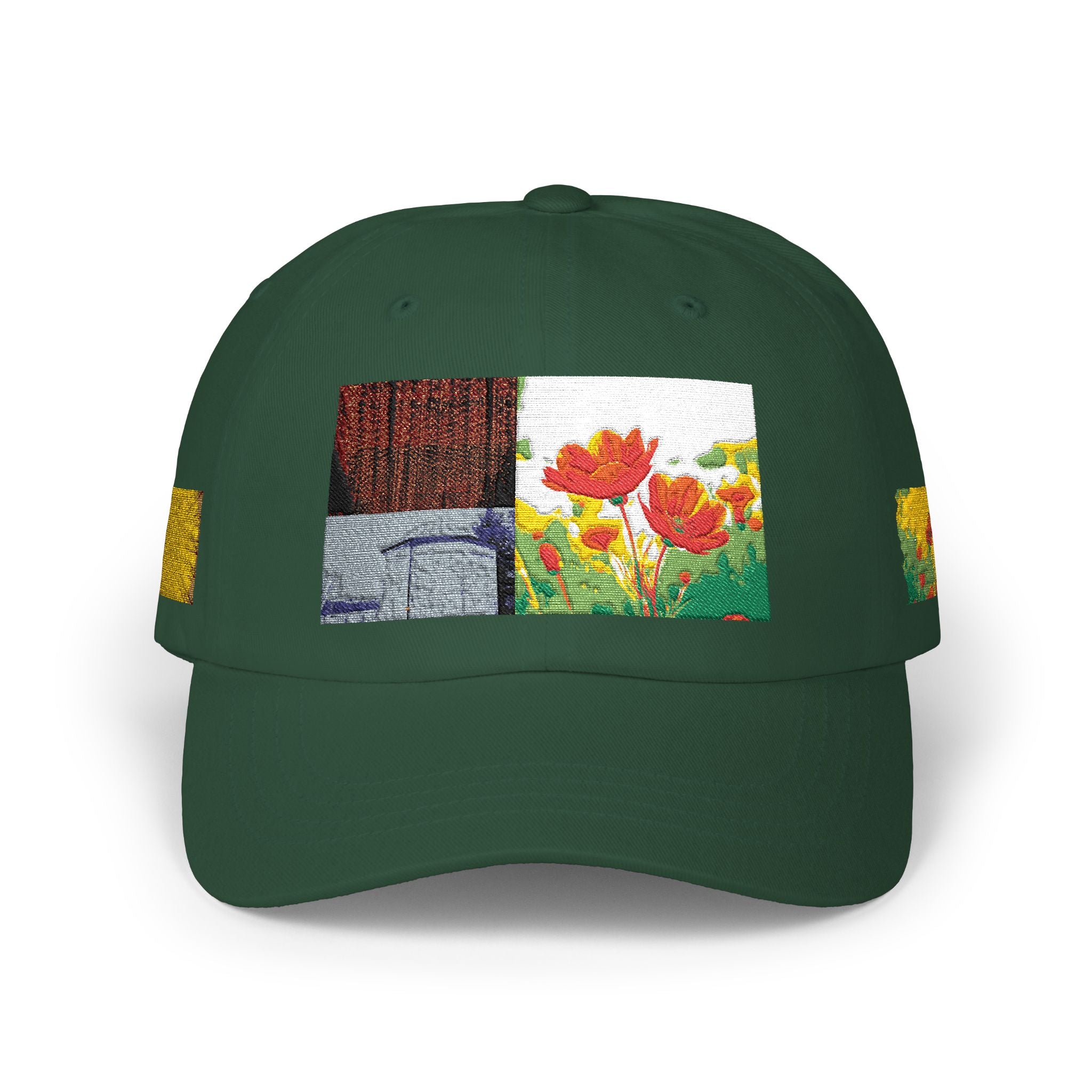 Floral Patch Dad Cap — Colorful Poppy Garden Embroidered Baseball Hat