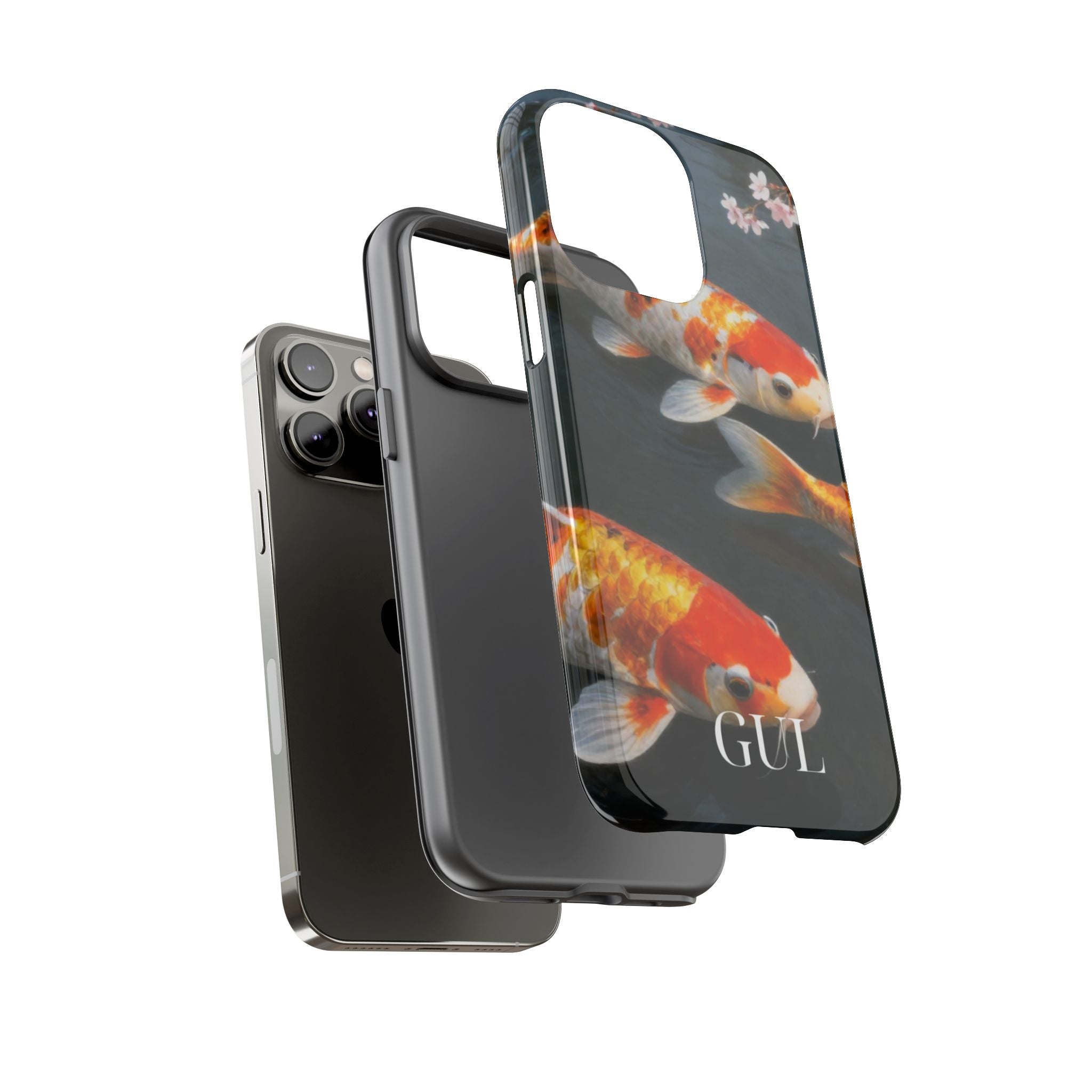Koi Fish Tough Phone Case — Floral Pond Design
