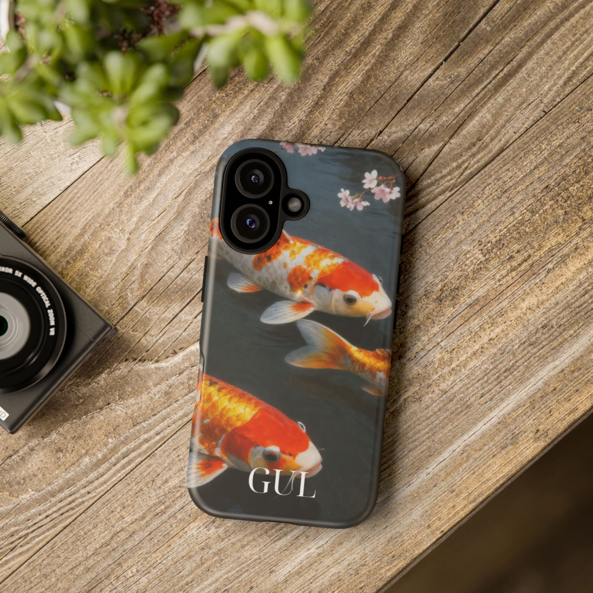 Koi Fish Tough Phone Case — Floral Pond Design