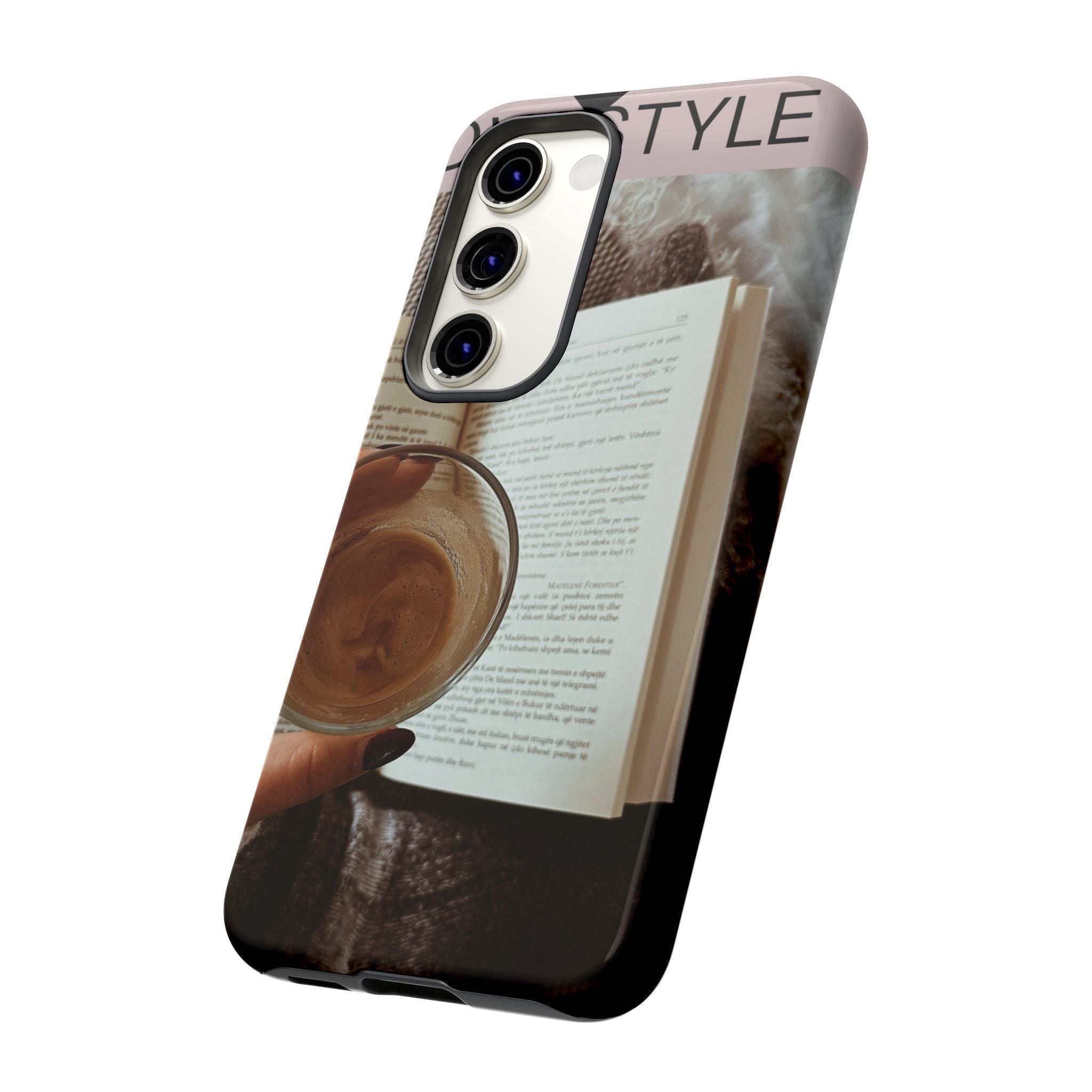 Cozy Reading Phone Case — Coffee & Book Protective Cover
