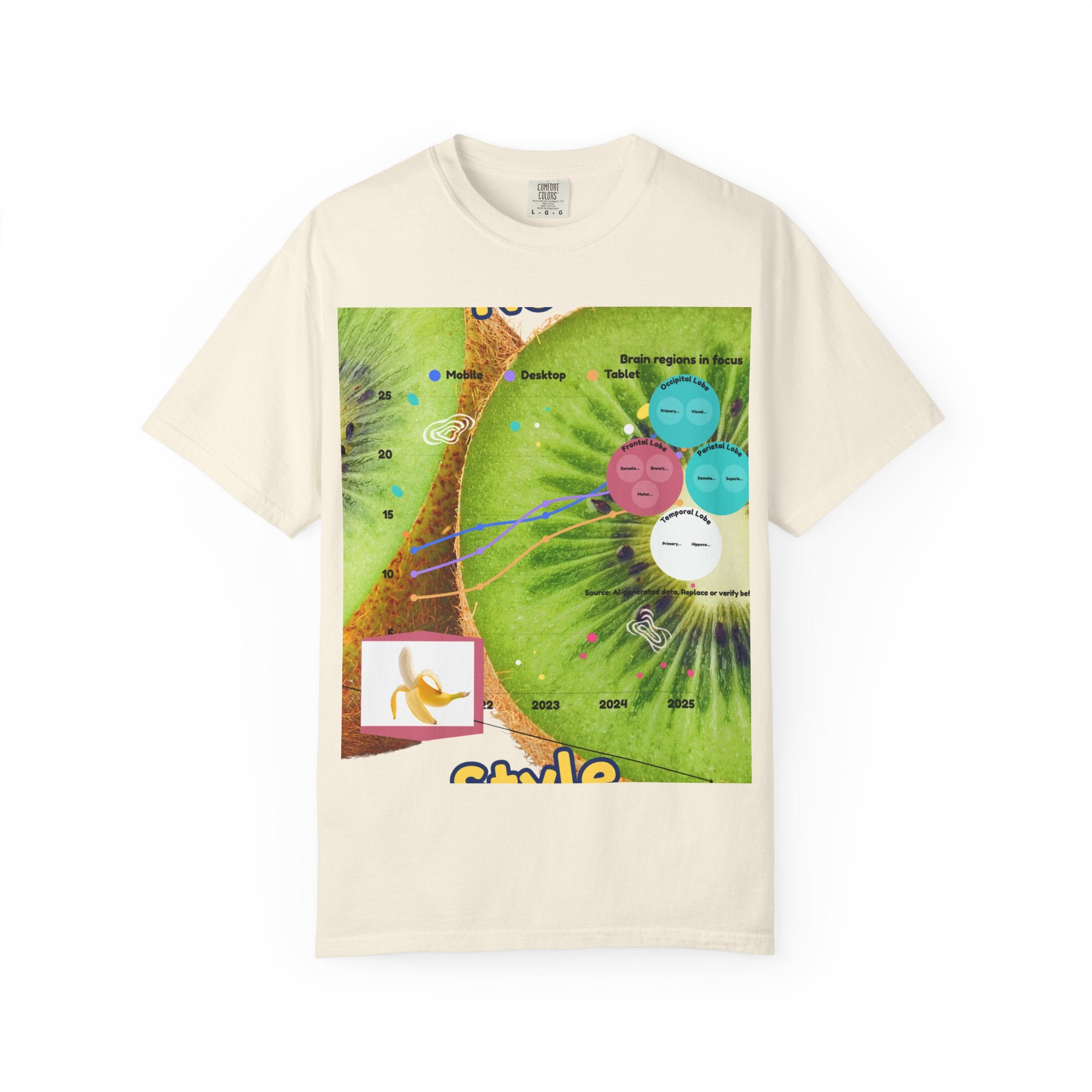 Kiwi Collage Graphic T‑Shirt — Nova Style Floral Art Tee