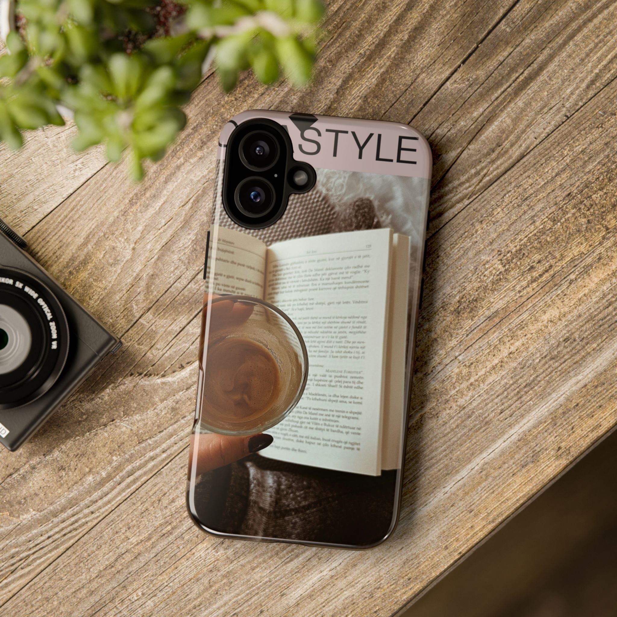 Cozy Reading Phone Case — Coffee & Book Protective Cover