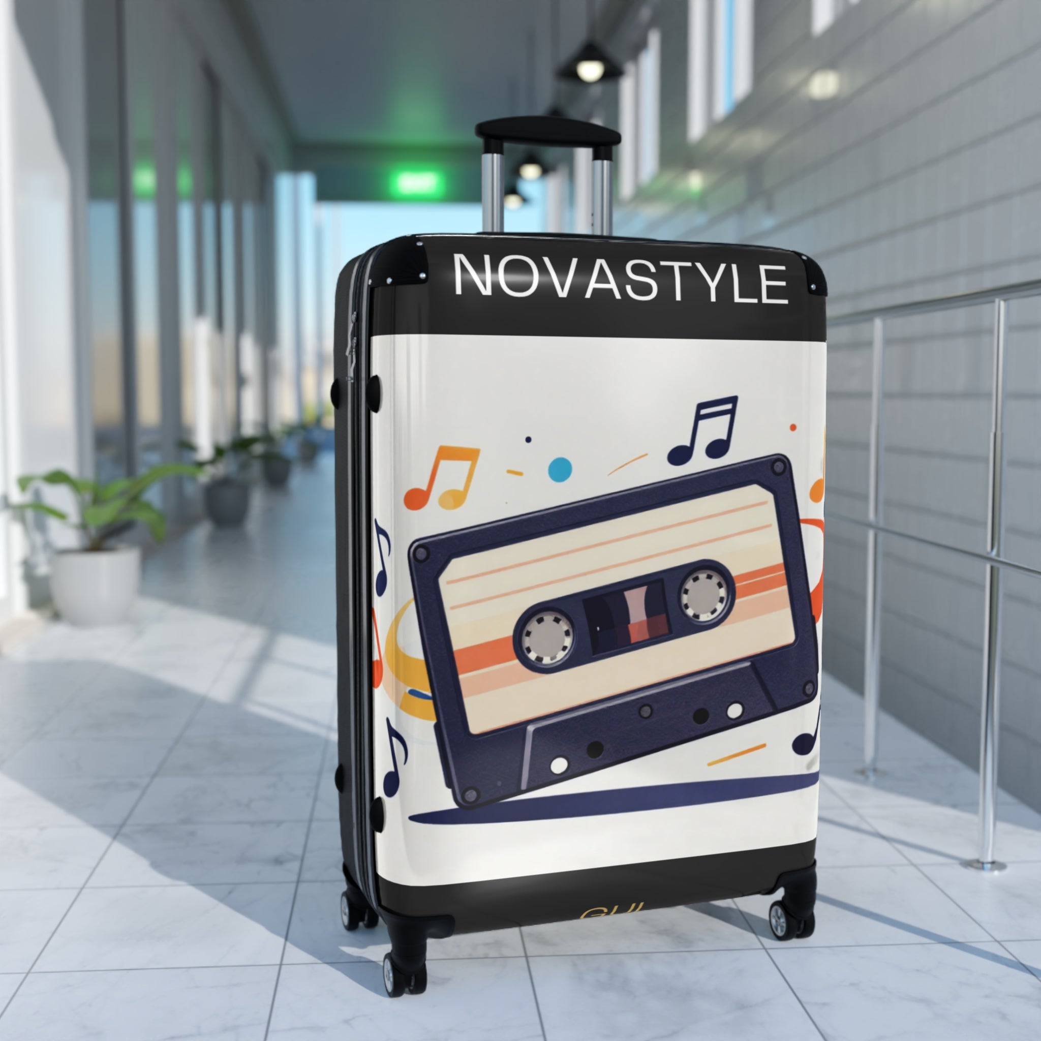 Retro Cassette Suitcase – Vintage Music Luggage Cover for Travelers