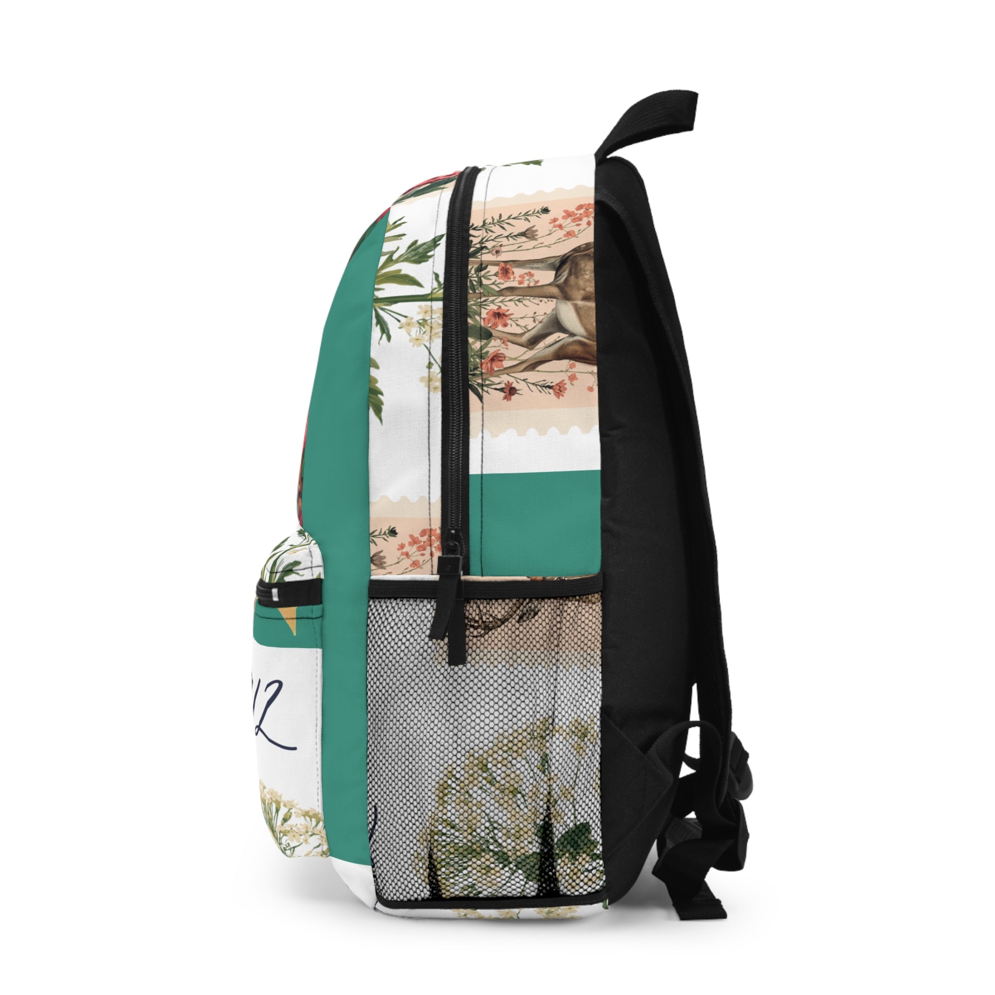 Whimsical Travel Sticker Collage Backpack