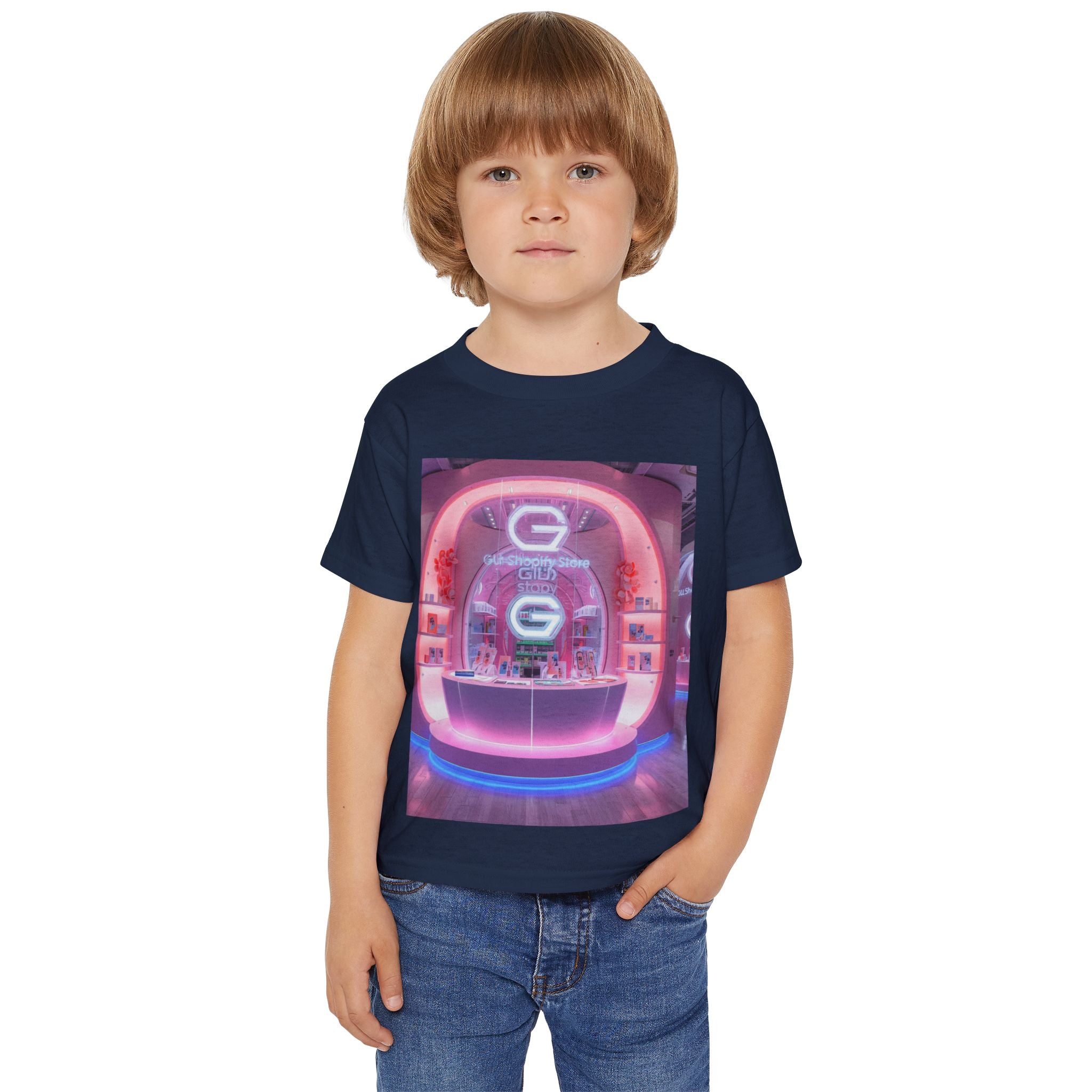 Toddler T-Shirt — Colorful Neon Shop & Rainbow Shopping Bag Graphic