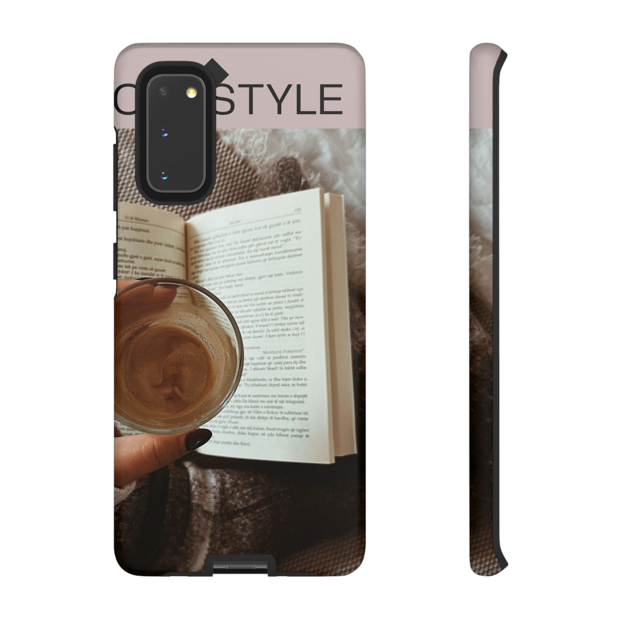 Cozy Reading Phone Case — Coffee & Book Protective Cover