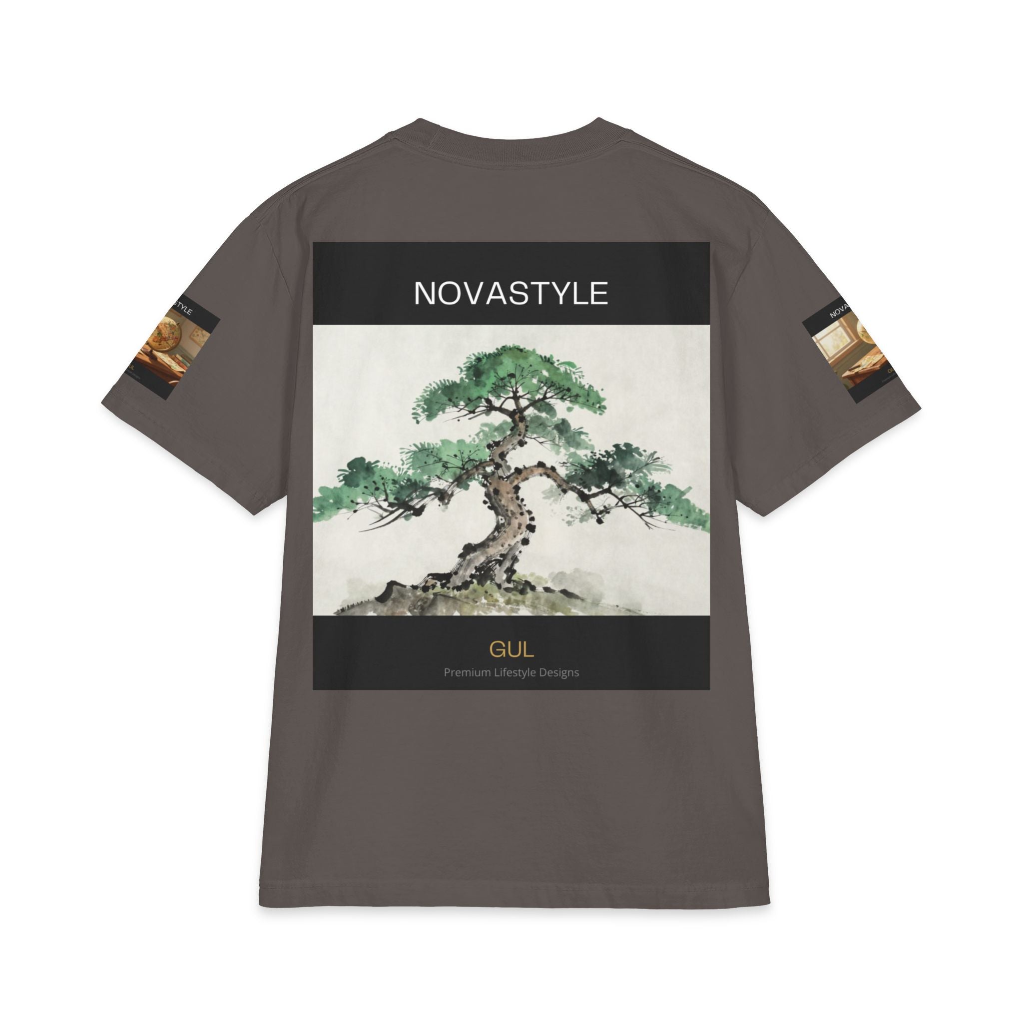 T-Shirt — NOVASTYLE Colorful Mandala & Bonsai Graphic Tee