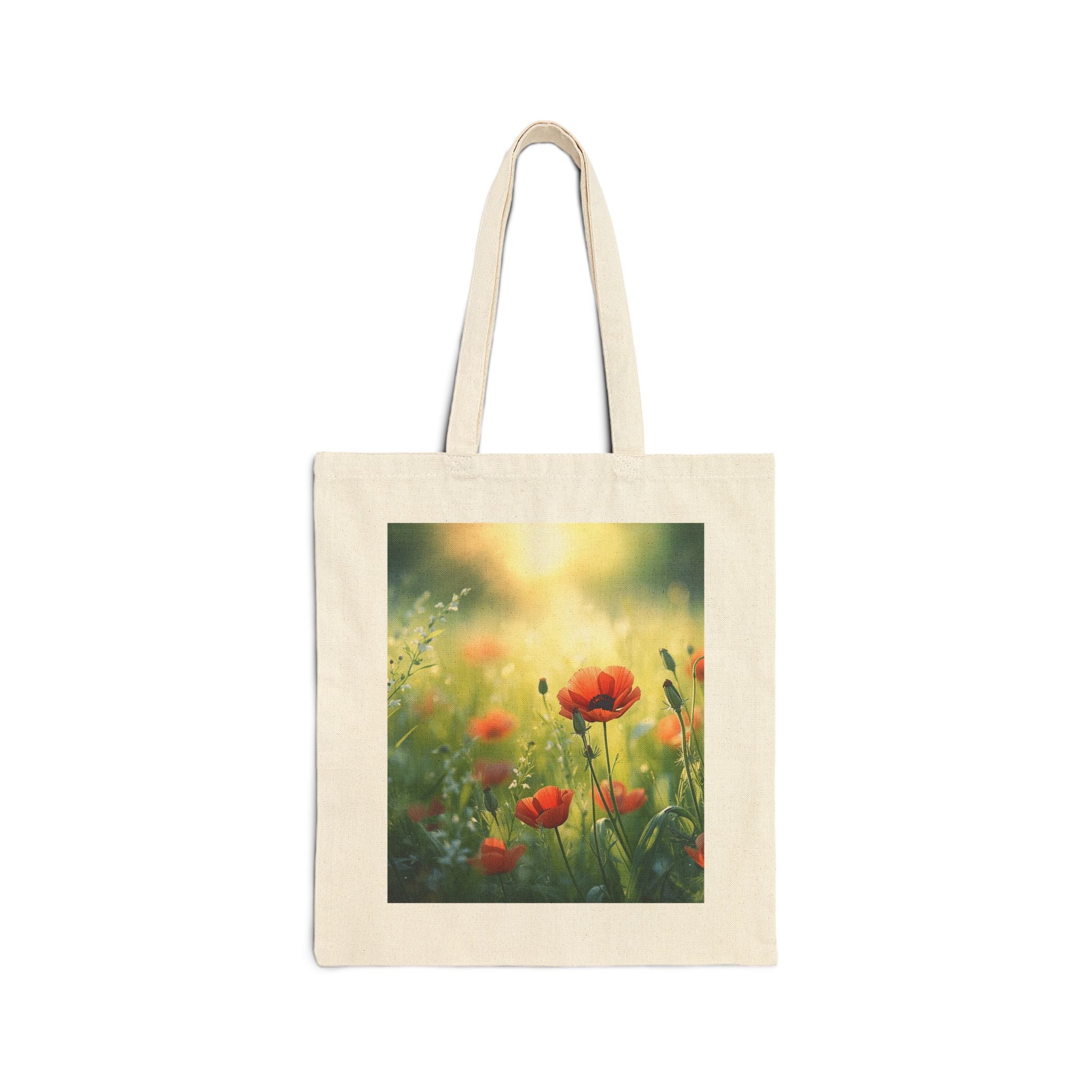 Canvas Tote Bag — Seaside Gull & Sunlit Poppies Art Prints