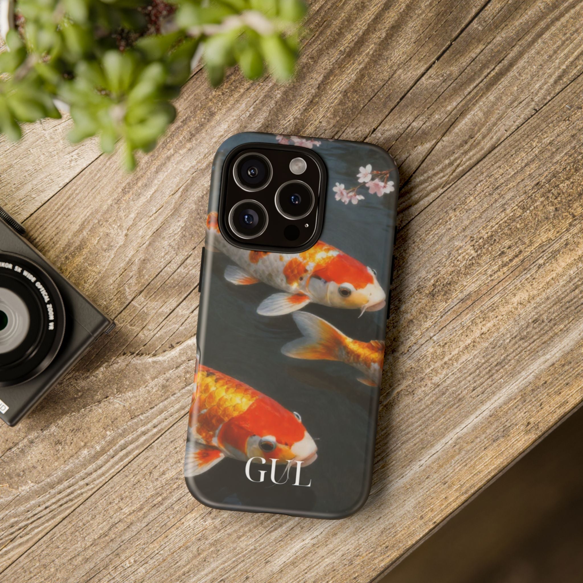 Koi Fish Tough Phone Case — Floral Pond Design