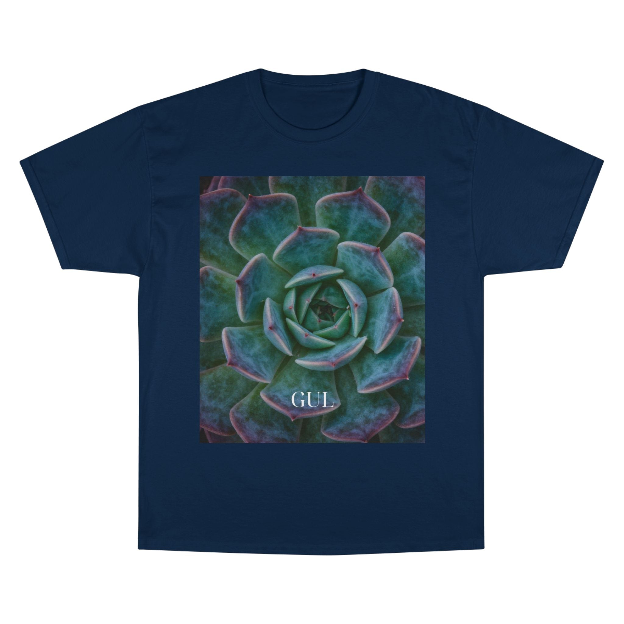 Champion Graphic T‑Shirt — Succulent & Pyramid Photo Print Tee