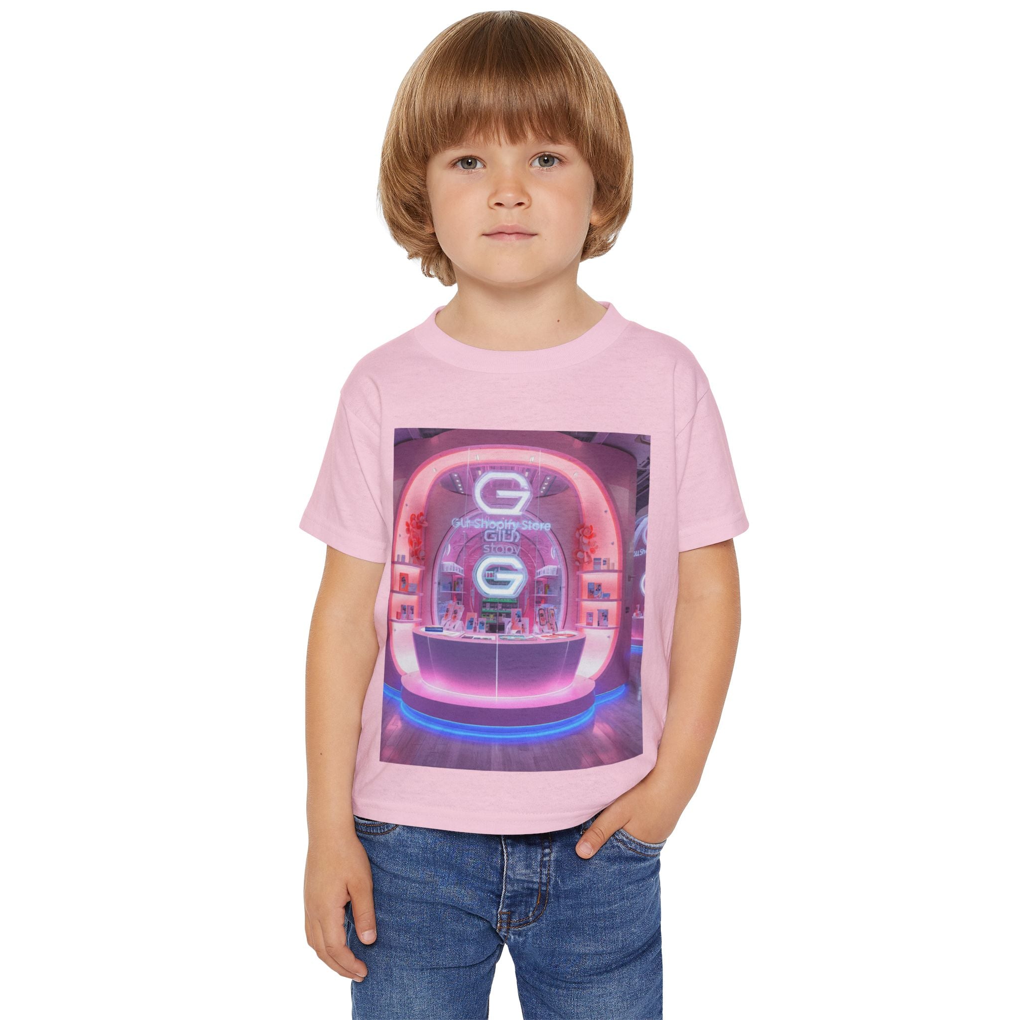 Toddler T-Shirt — Colorful Neon Shop & Rainbow Shopping Bag Graphic