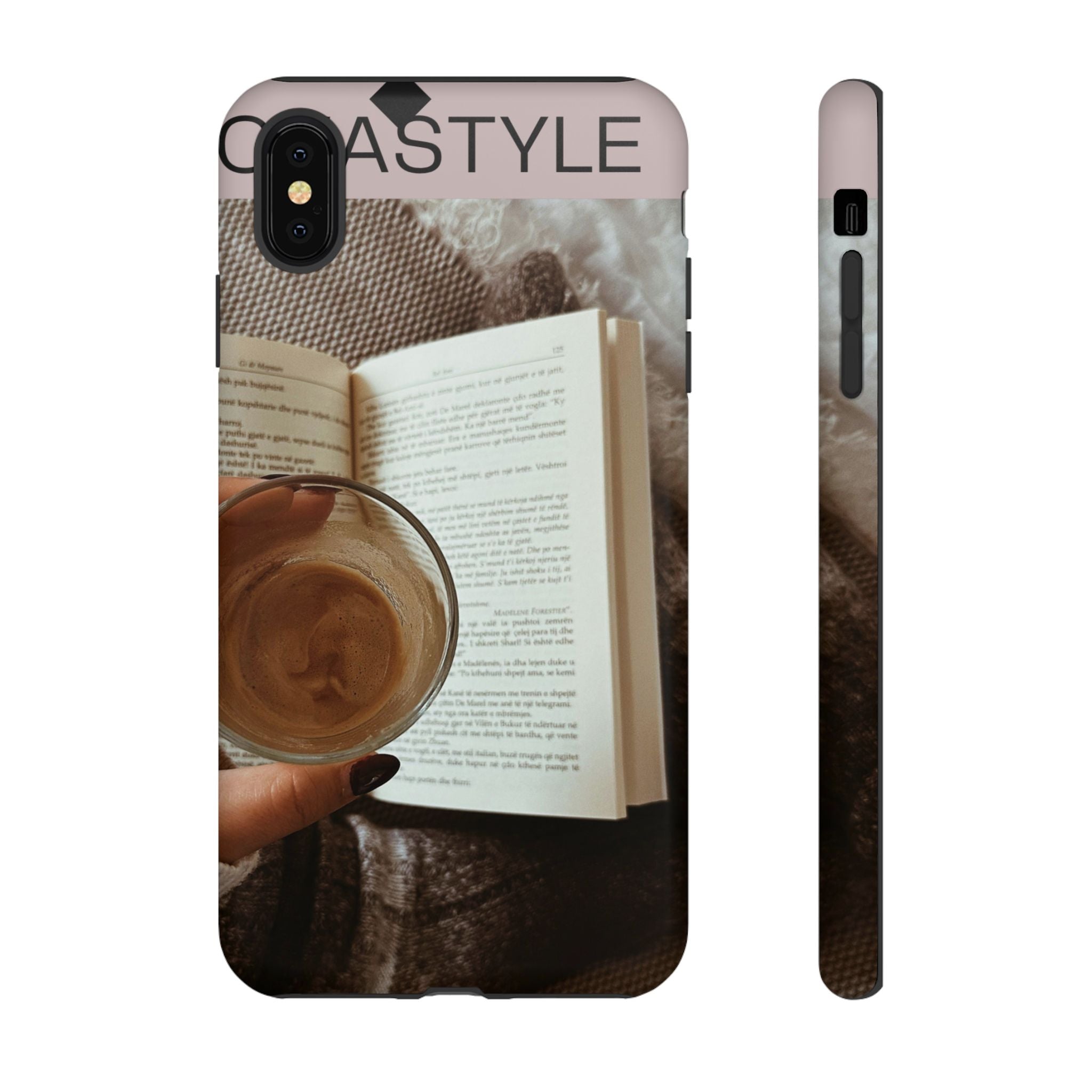 Cozy Reading Phone Case — Coffee & Book Protective Cover