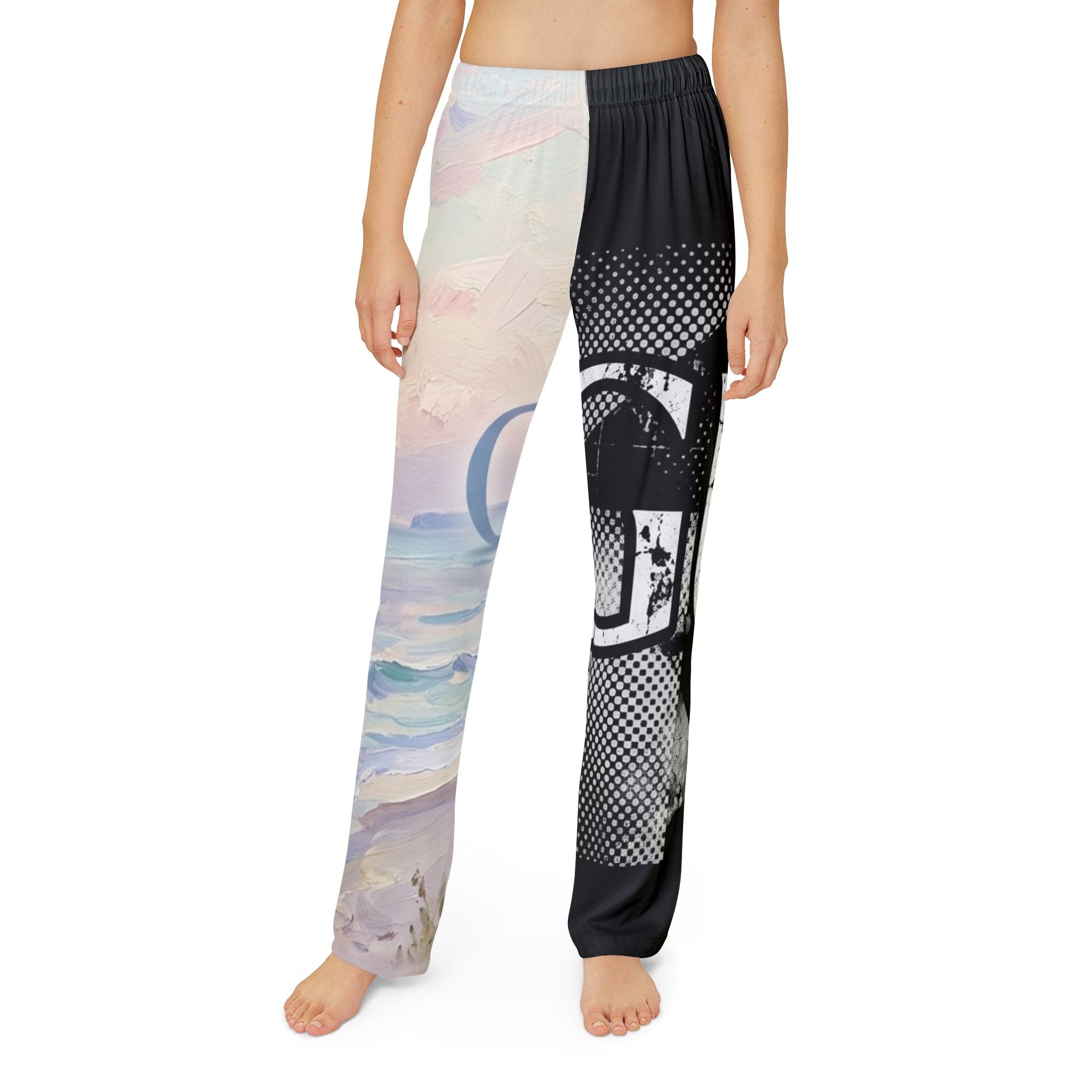 Kids Lounge Pants — Split Graphic Beach & Grunge AOP