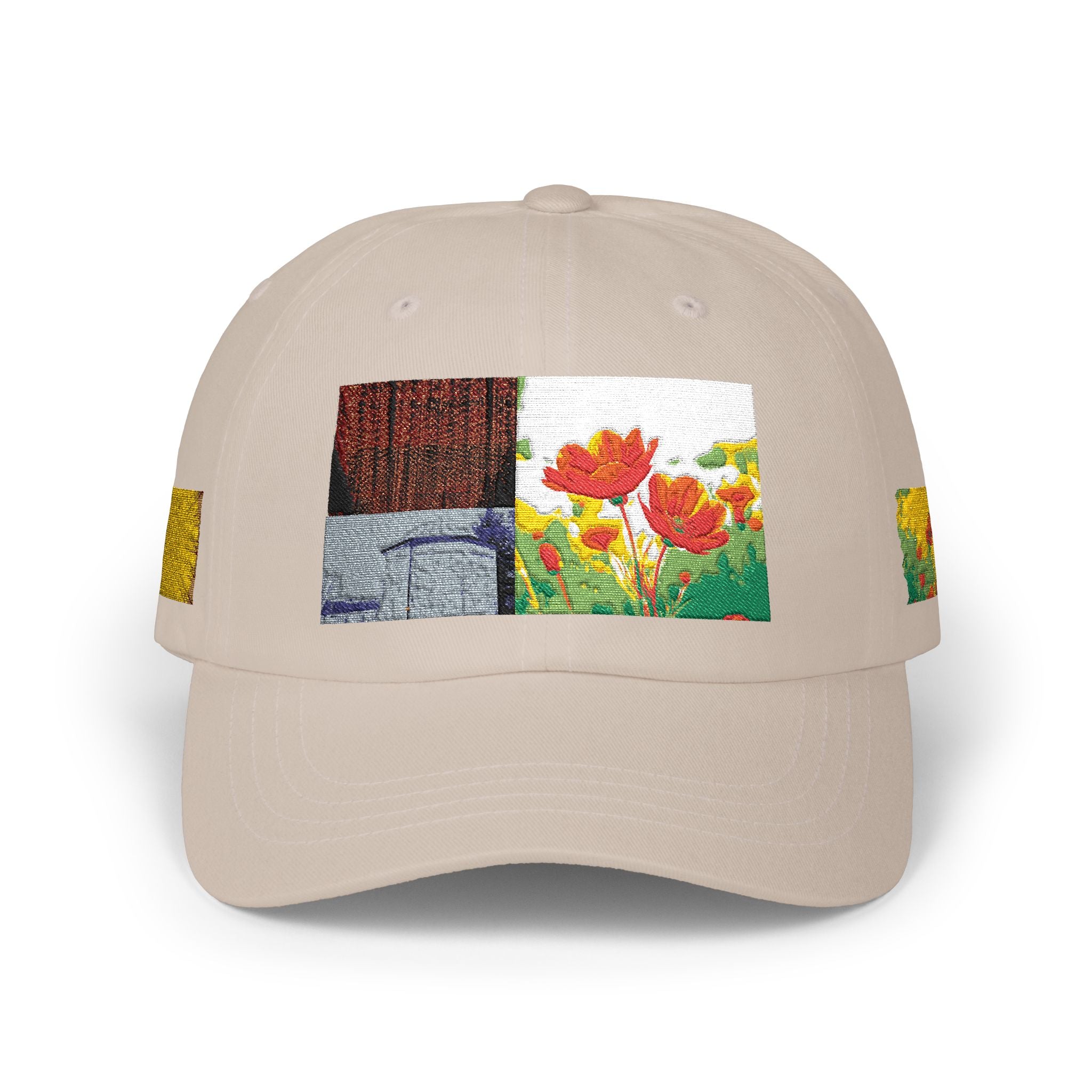 Floral Patch Dad Cap — Colorful Poppy Garden Embroidered Baseball Hat