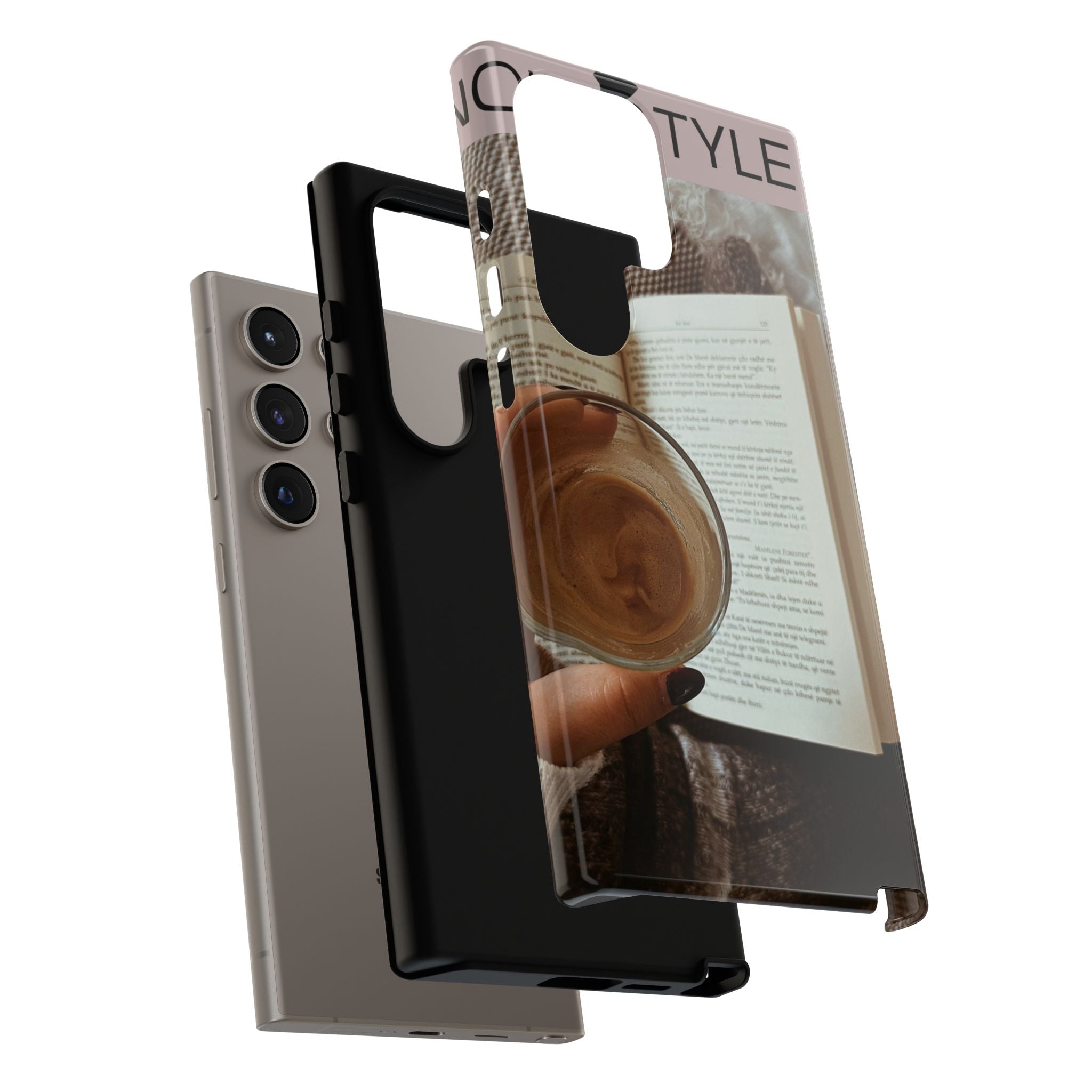 Cozy Reading Phone Case — Coffee & Book Protective Cover