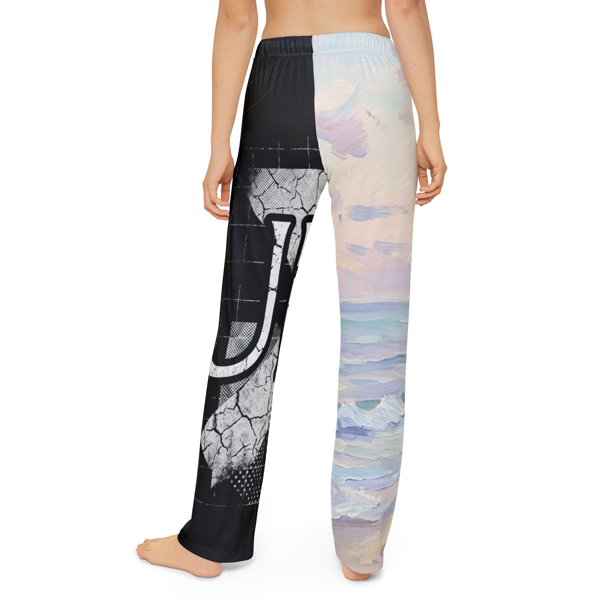 Kids Lounge Pants — Split Graphic Beach & Grunge AOP