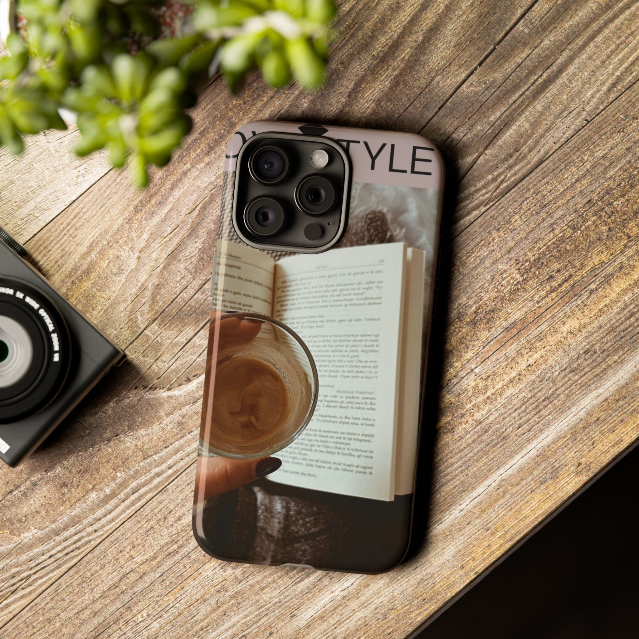 Cozy Reading Phone Case — Coffee & Book Protective Cover