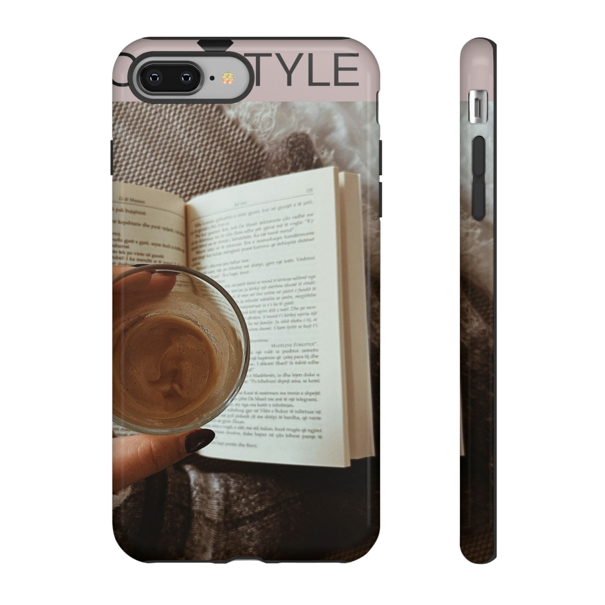 Cozy Reading Phone Case — Coffee & Book Protective Cover