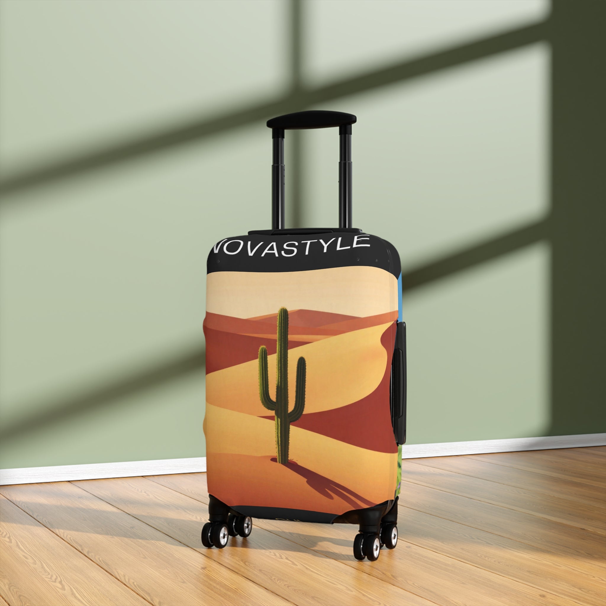 Desert & Hot Air Balloon Luggage Cover – Scenic Travel Suitcase Protector