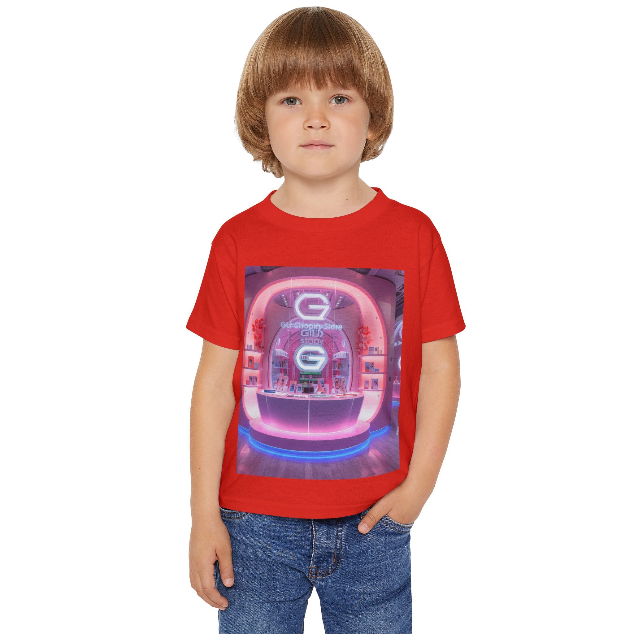 Toddler T-Shirt — Colorful Neon Shop & Rainbow Shopping Bag Graphic