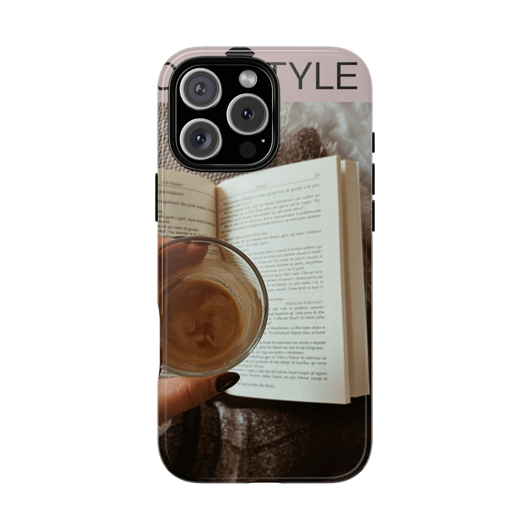 Cozy Reading Phone Case — Coffee & Book Protective Cover