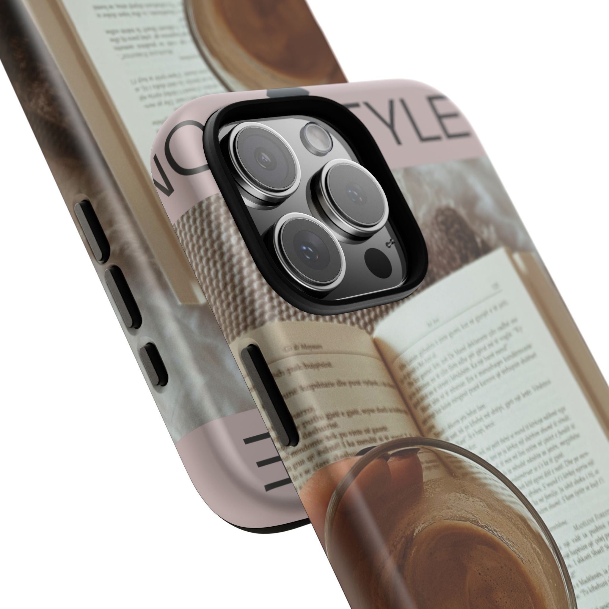 Cozy Reading Phone Case — Coffee & Book Protective Cover