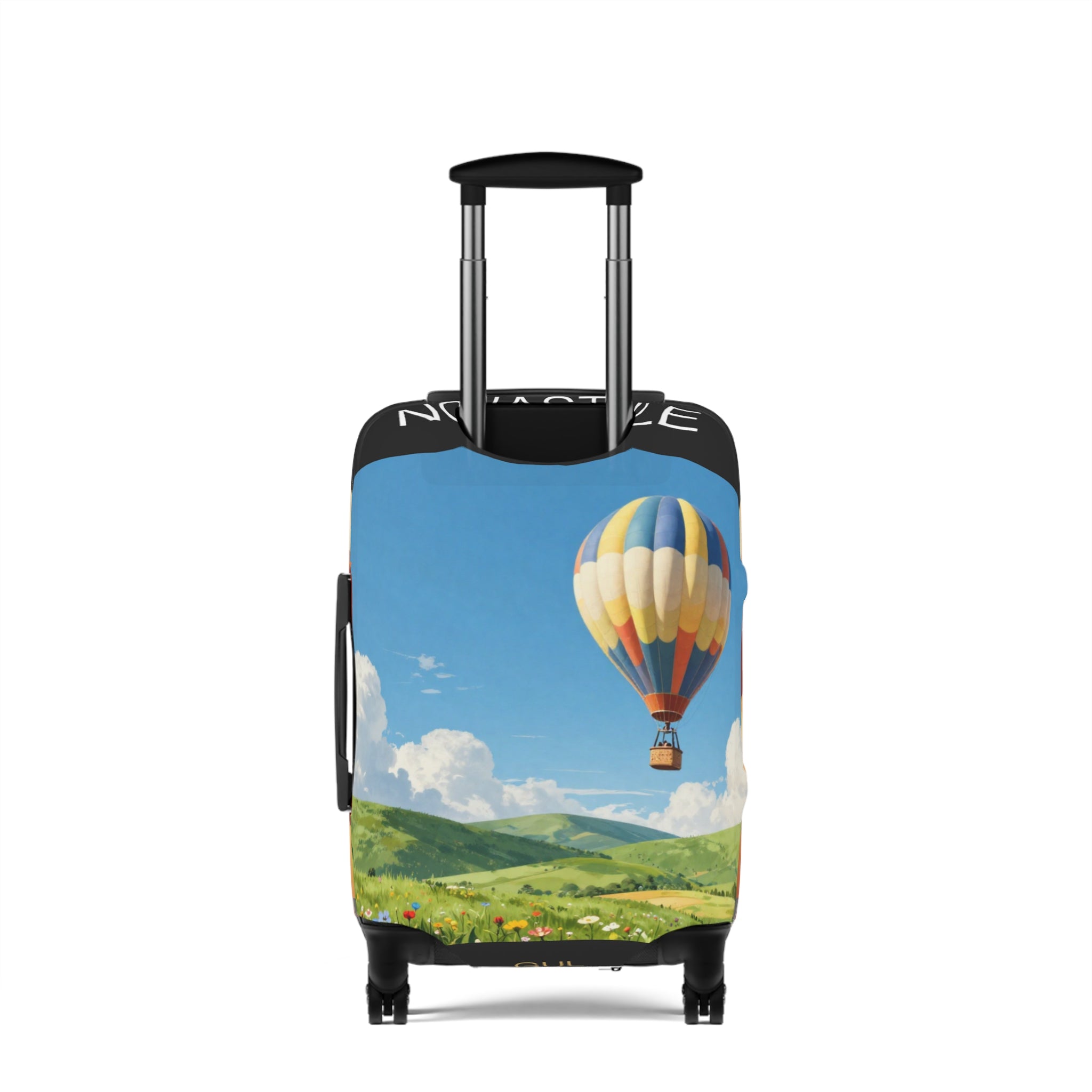 Desert & Hot Air Balloon Luggage Cover – Scenic Travel Suitcase Protector