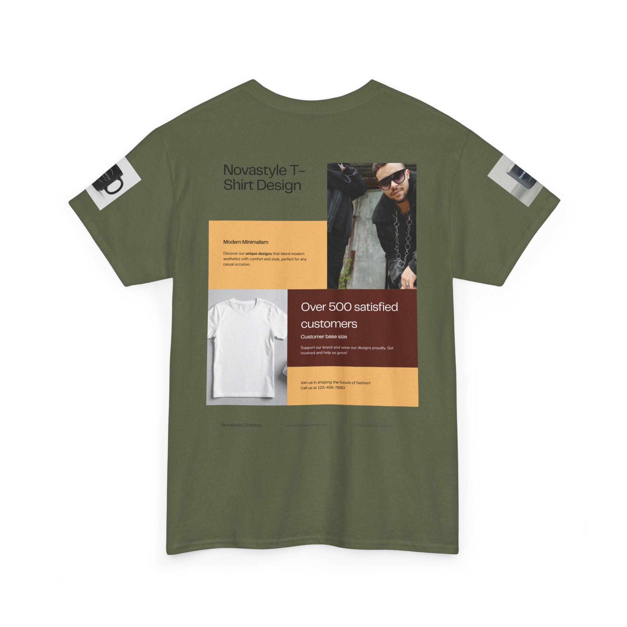 Graphic Tee — Novastyle Minimal Logo & Poster Print T-Shirt
