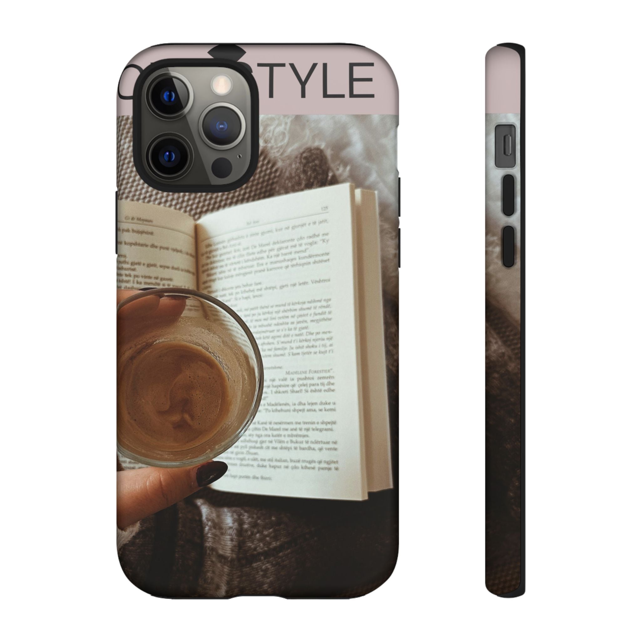 Cozy Reading Phone Case — Coffee & Book Protective Cover