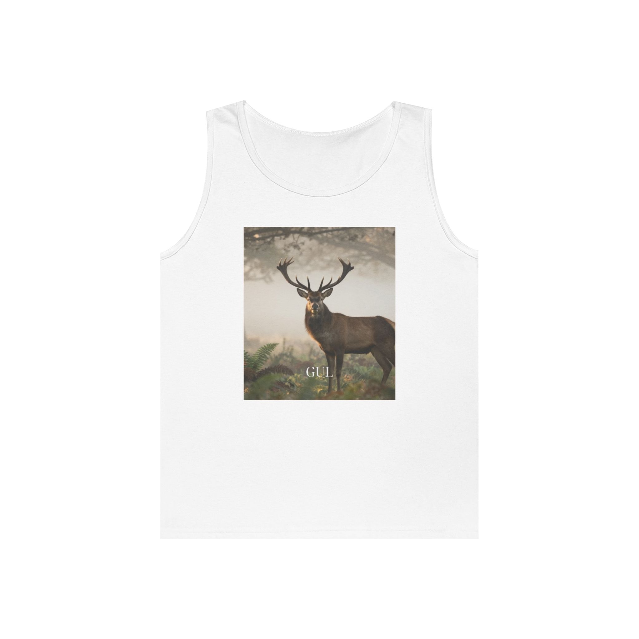Deer & Cherry Blossom Art Tank Top — Nature Scene Graphic Tank