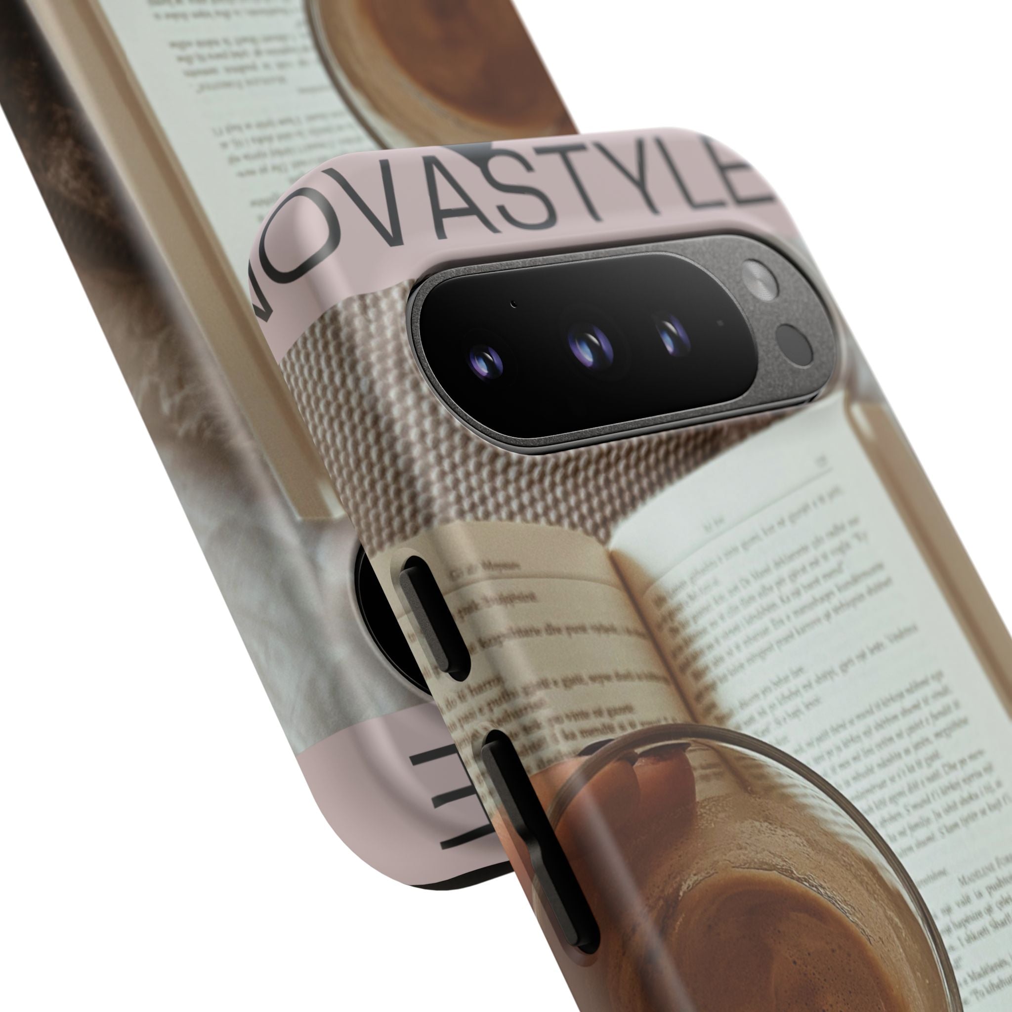 Cozy Reading Phone Case — Coffee & Book Protective Cover