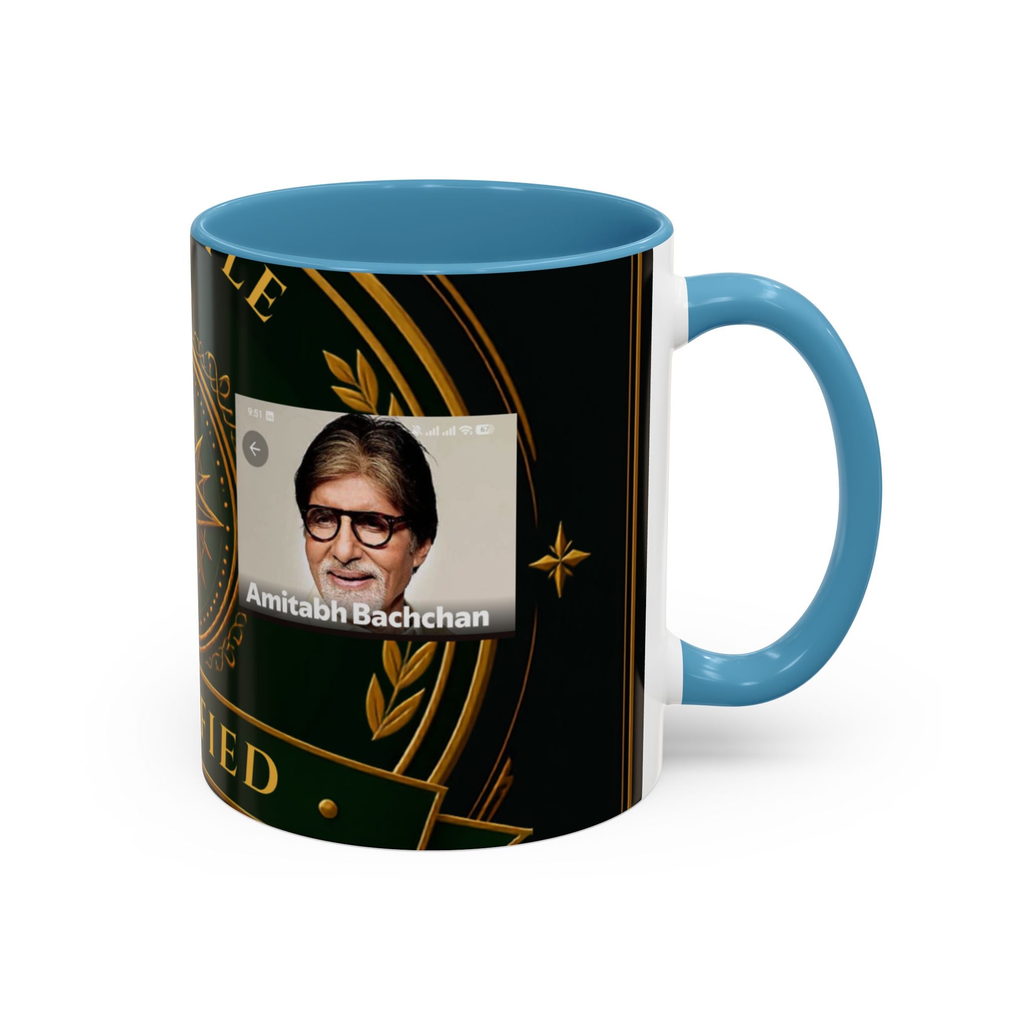 Certified Collector Accent Coffee Mug — Portrait Emblem Design (11/15 oz)