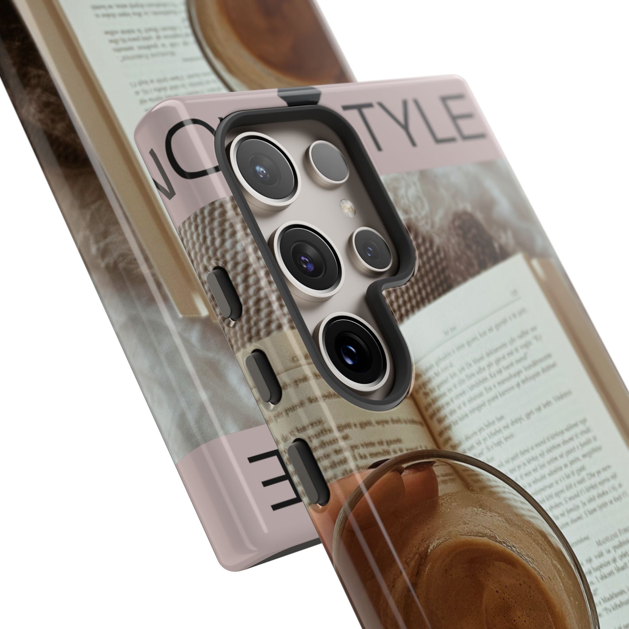 Cozy Reading Phone Case — Coffee & Book Protective Cover
