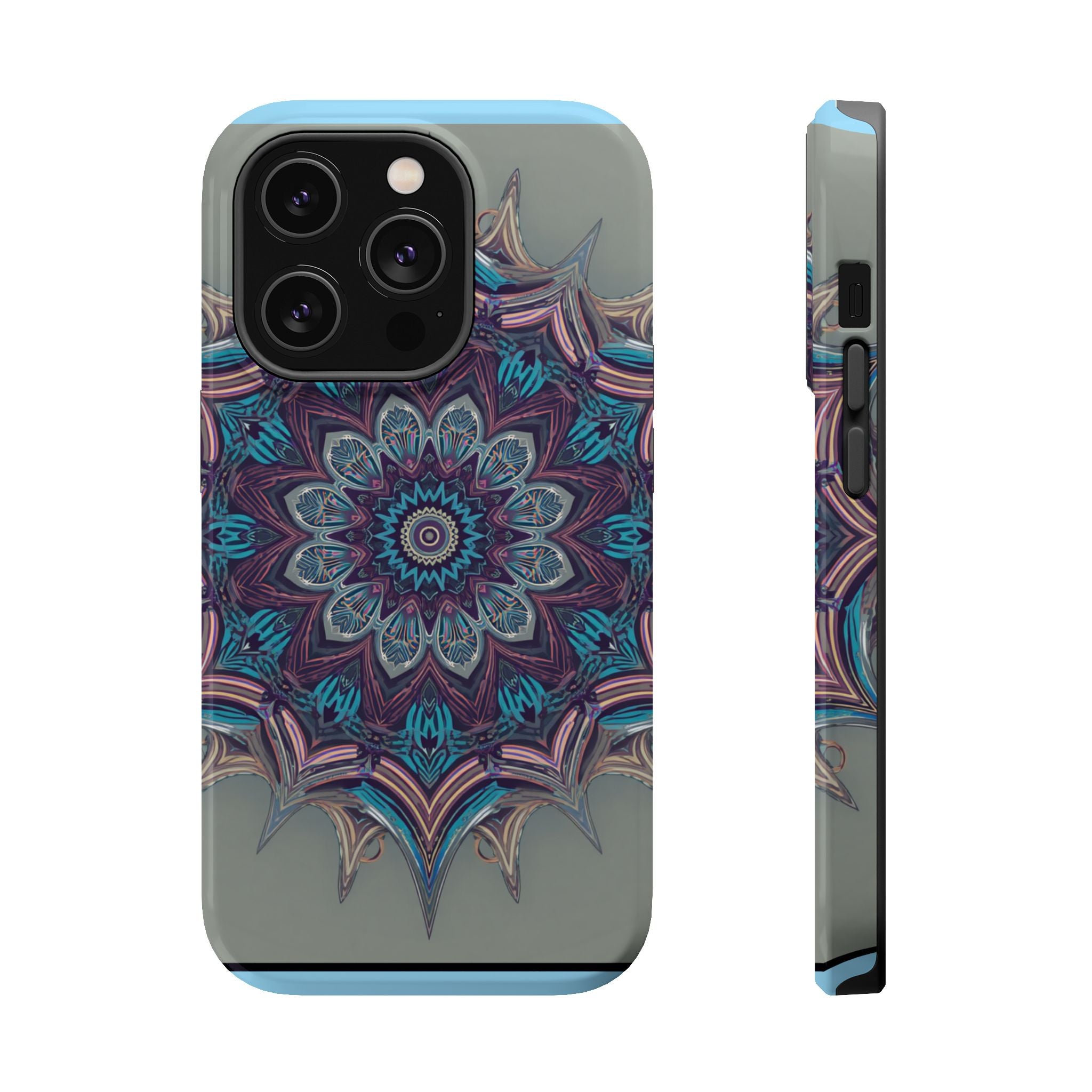 Phone Case — Blue Purple Mandala Magnetic Impact-Resistant Case