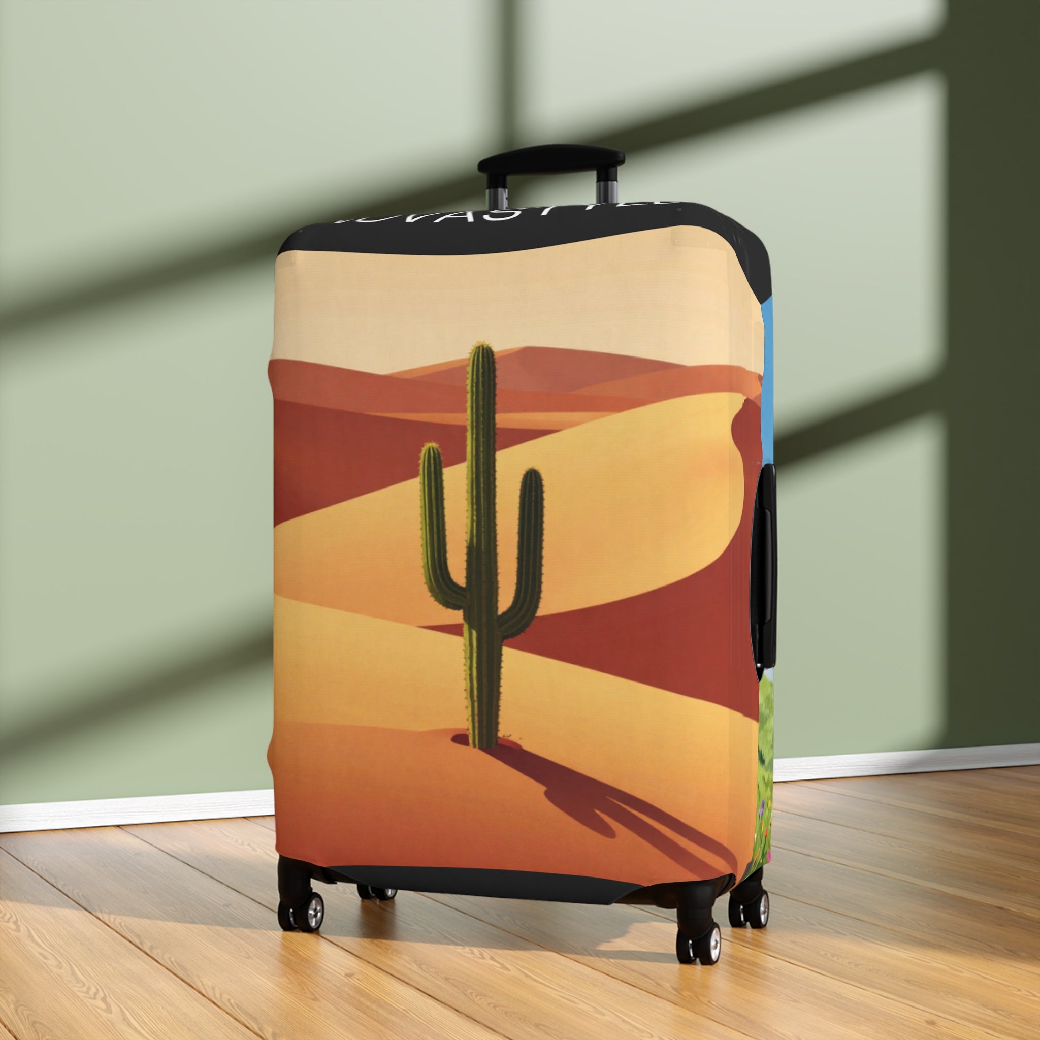 Desert & Hot Air Balloon Luggage Cover – Scenic Travel Suitcase Protector