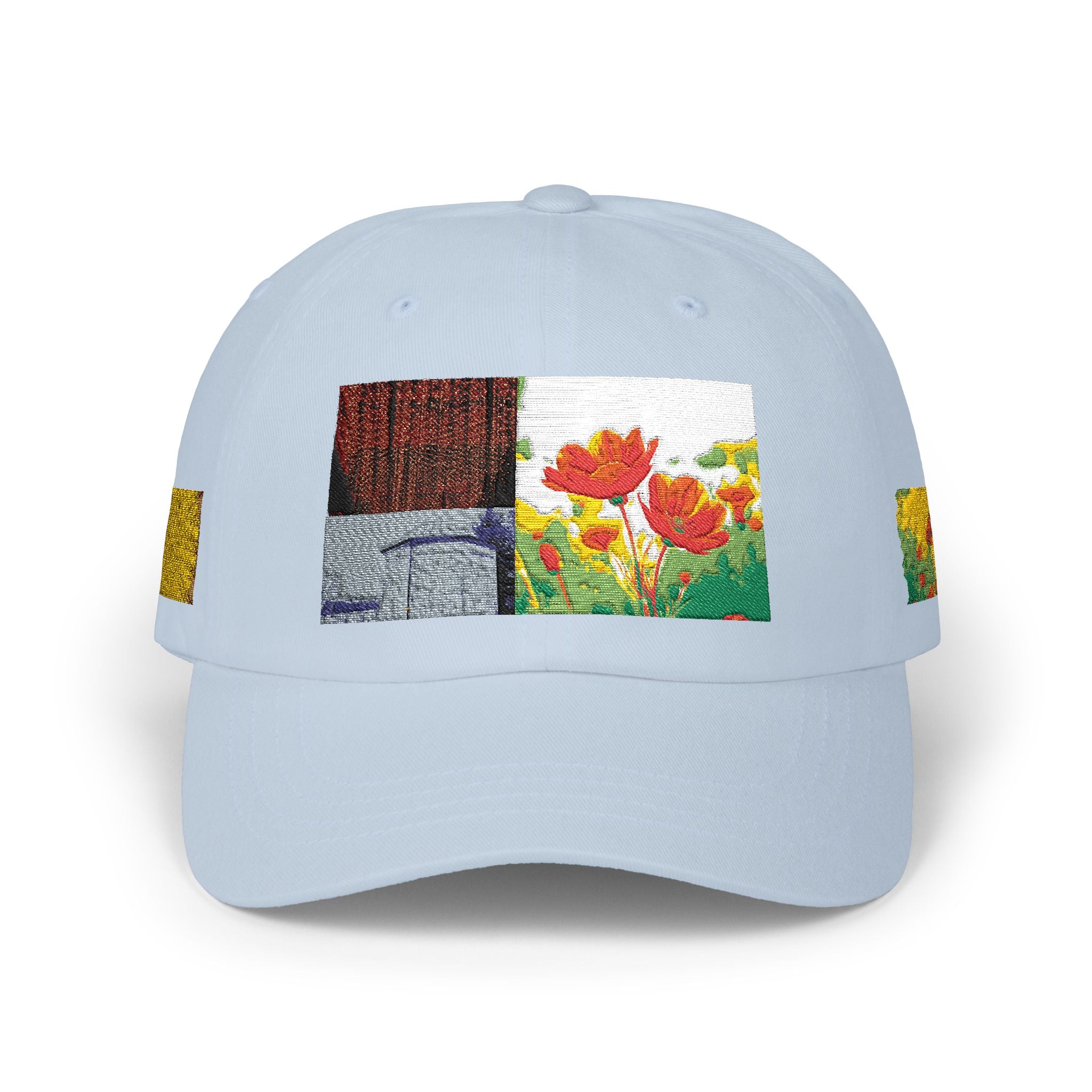 Floral Patch Dad Cap — Colorful Poppy Garden Embroidered Baseball Hat