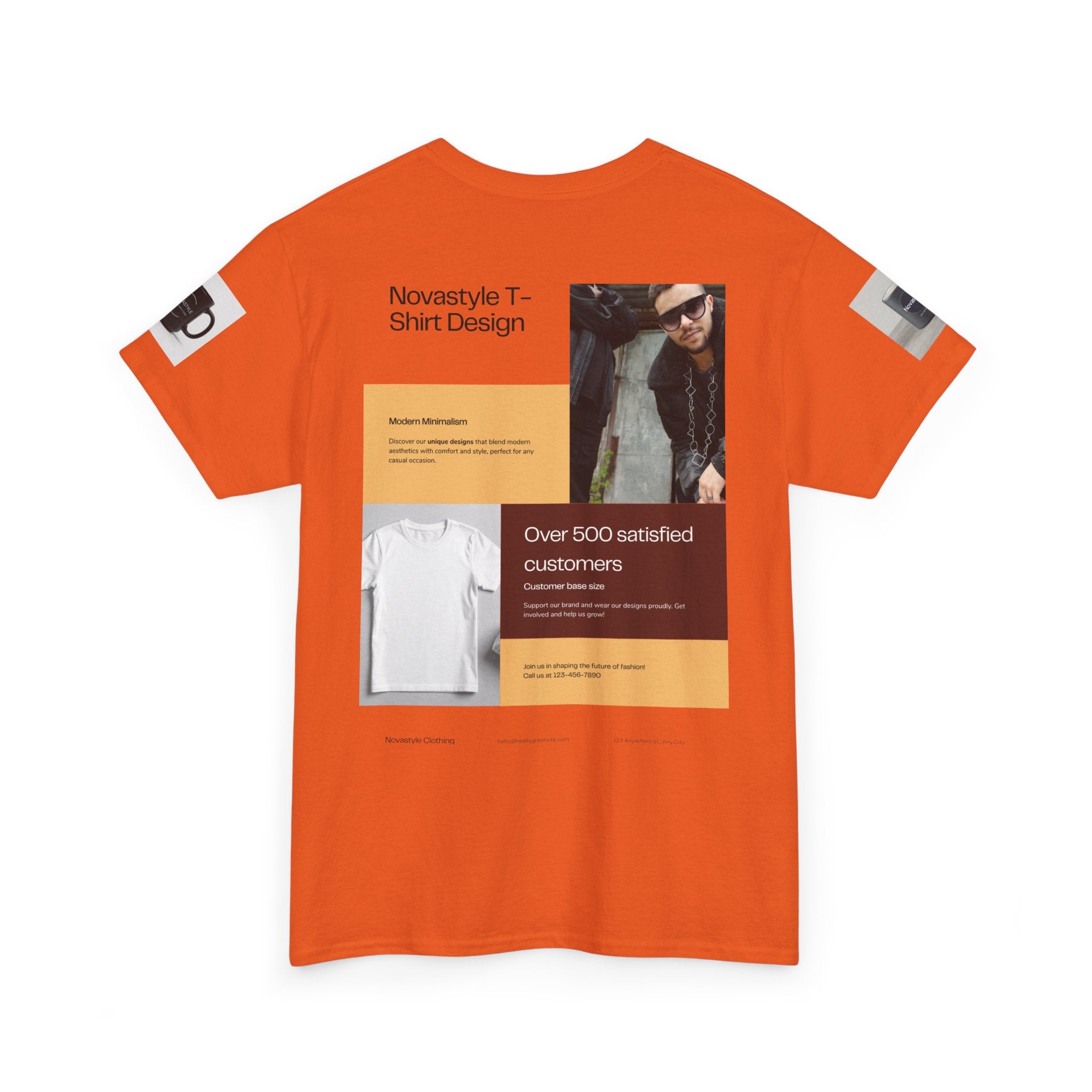Graphic Tee — Novastyle Minimal Logo & Poster Print T-Shirt