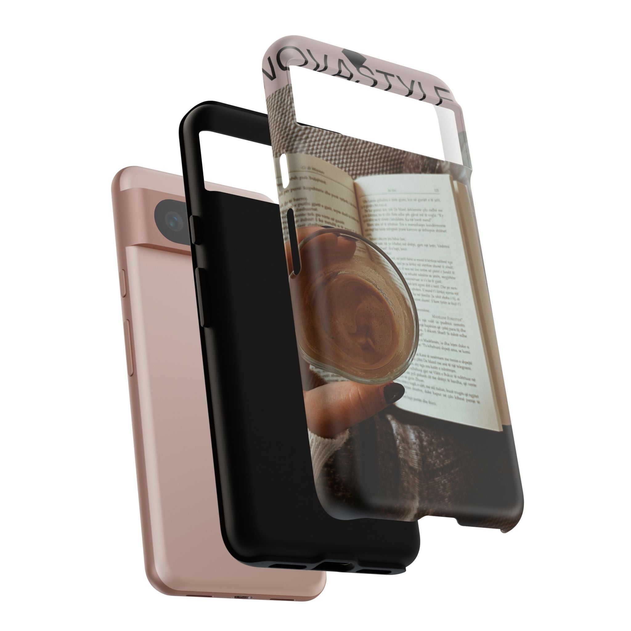 Cozy Reading Phone Case — Coffee & Book Protective Cover